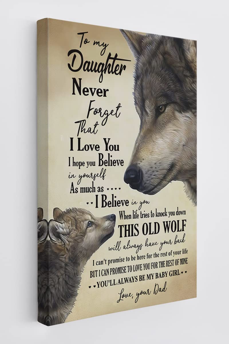 Bxfahzj Wolf Meaning Quotes To My Daughter Wall Art Canvas Inspirational Saying Themed 11X14 Inch Prints Decor For Home Girls Ro