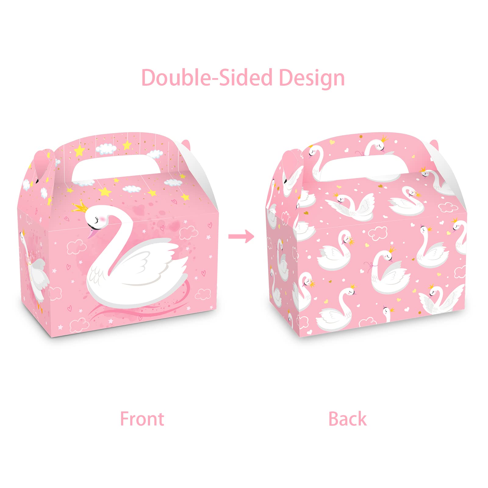 Na 12 Packs Swan Party Favor Treat Boxes Pink Swan Party Favors Box Romantic Love Goodie Gift Boxes For Birthday Party Wedding B