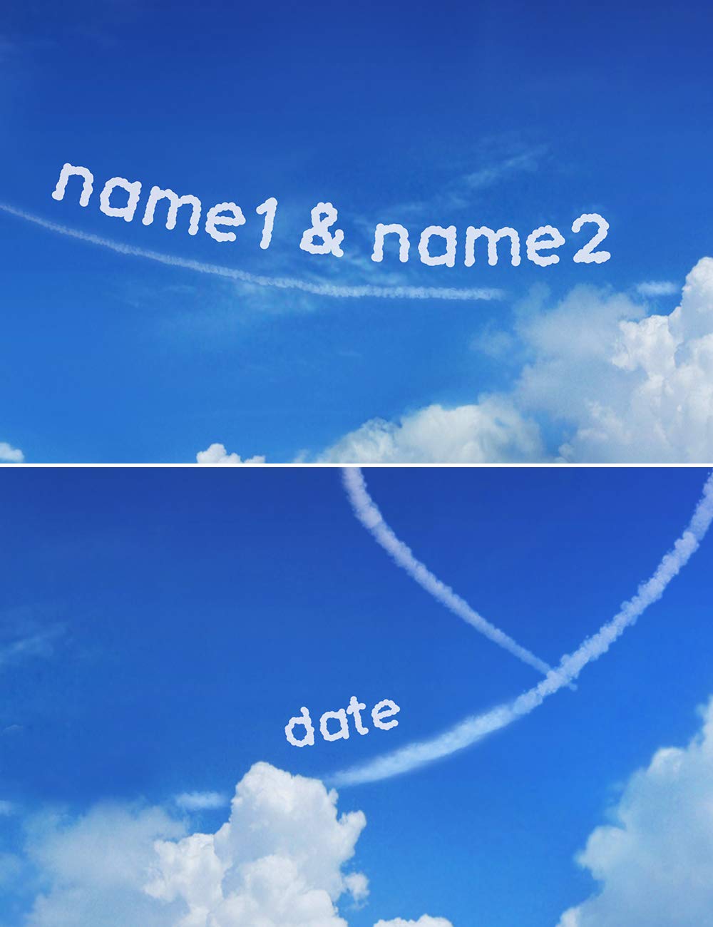 Ipic - Seaside Skywriting Personalized Wall Art With Names, Customized Gift For Couple, Customized Canvas For Wedding Anniversar