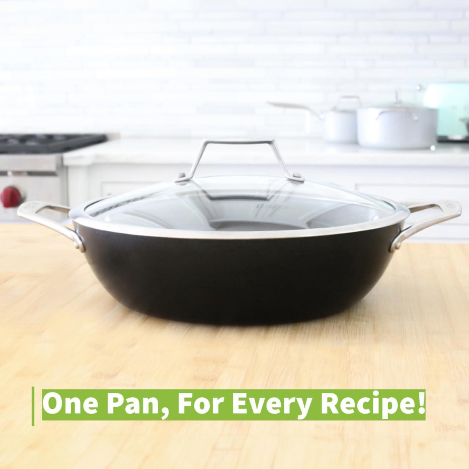 Techef - Onyx Collection, 5 Qt / 12-In Nonstick All Purpose Everyday Pan/Chef'S Pan With Cover, Made In Korea