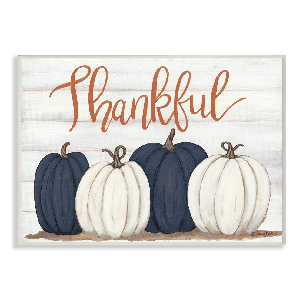 Stupell Industries Autumn Farm Pumpkin Harvest With Thankful Phrase Wall Plaque Art Design By Sarah Baker