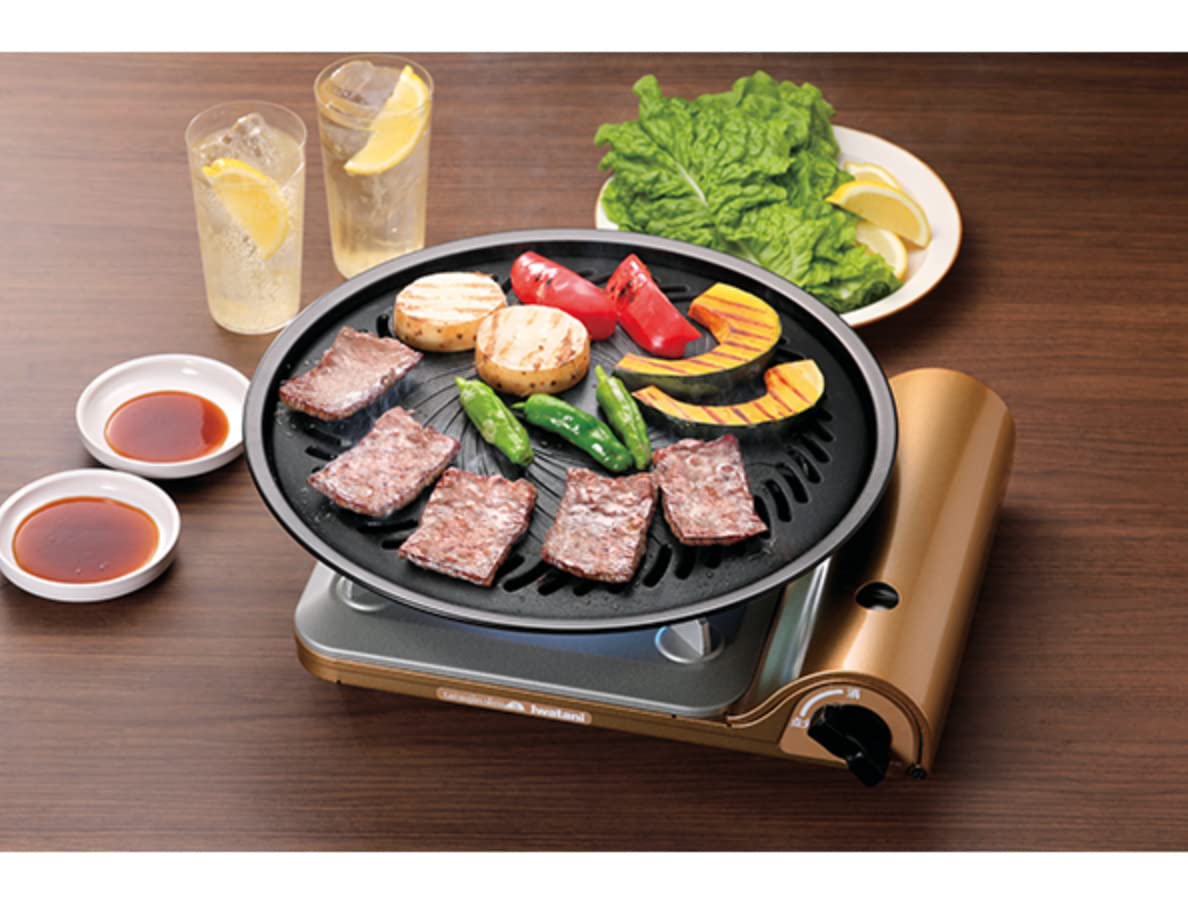 Iwatani BBQ Grill Plate - Large Aluminum Cooking Surface - Black Model CB-A-YPL