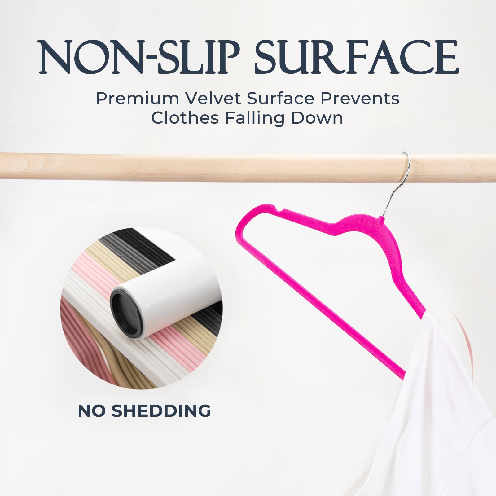 House Day Rosy Red Velvet Hangers 60 Pack, Premium Clothes Hangers Non-Slip Felt Hangers, Sturdy Heavy Duty Coat, Durable Suit H