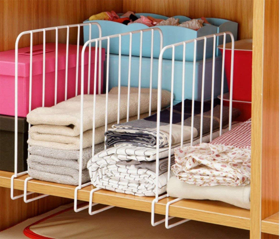 Wardrobe Shelf Divider/Partitions (Pack Of 2)  Closet Organiser, Dormitory Storage Rack, Cabinet Separator, Partition Storage O
