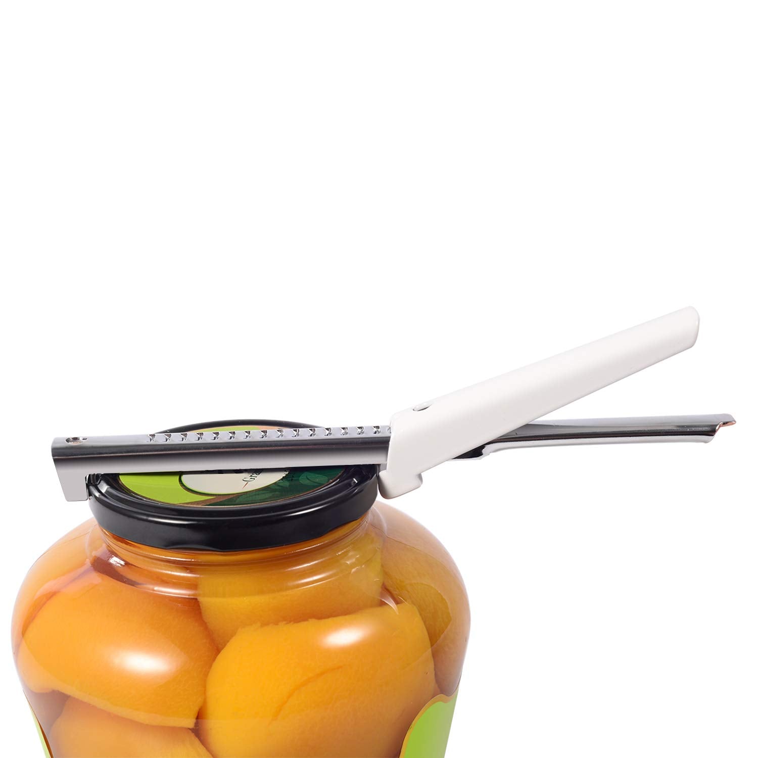 Kichwit Adjustable Jar Opener for Arthritis & Weak Hands, Opens 3/8" to 4" Lids, Silver, Model KW-JO02, Includes Bonus Keychain