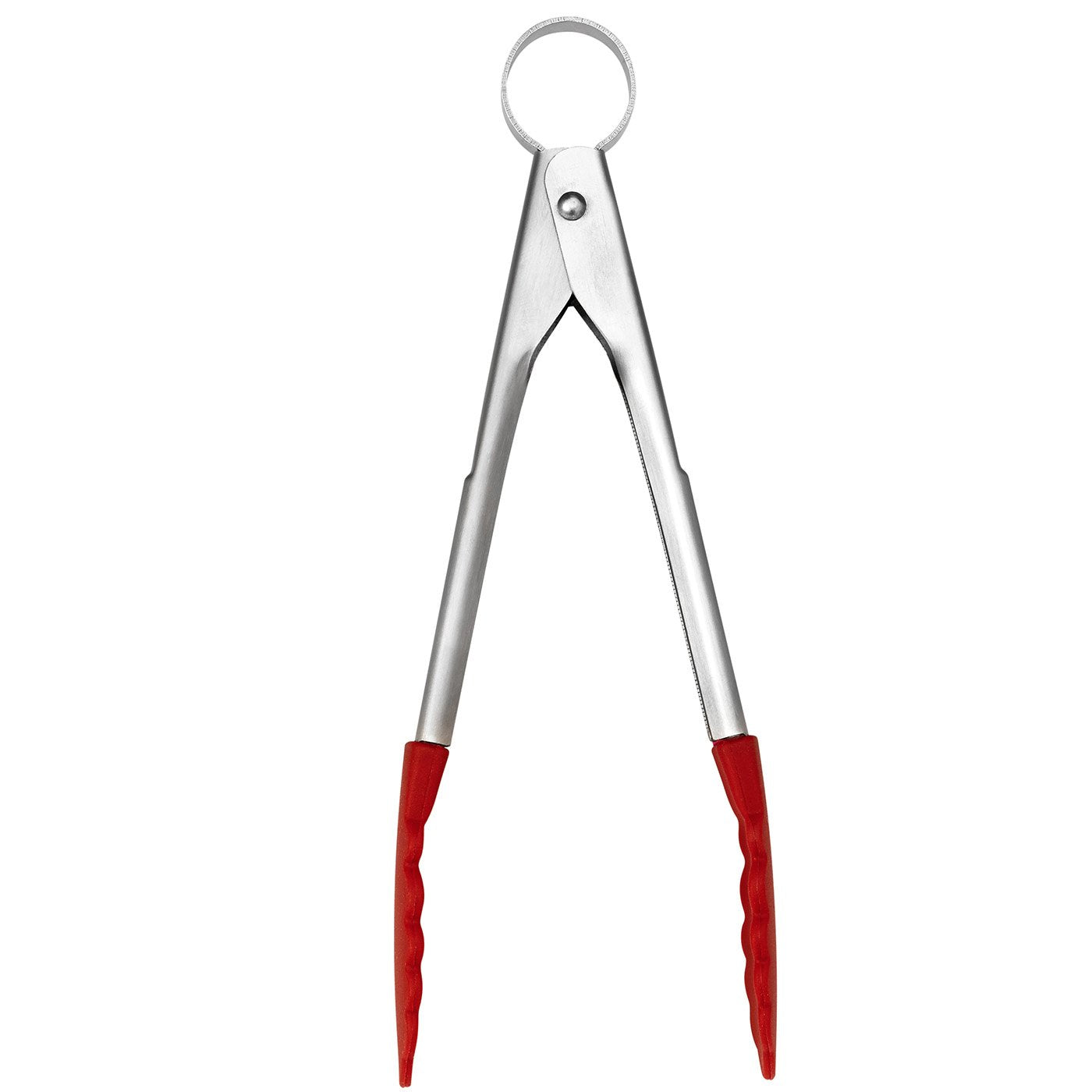 Cuisipro 0065506785059 Mini Tongs, Stainless Steel, Silver, 7'', Red