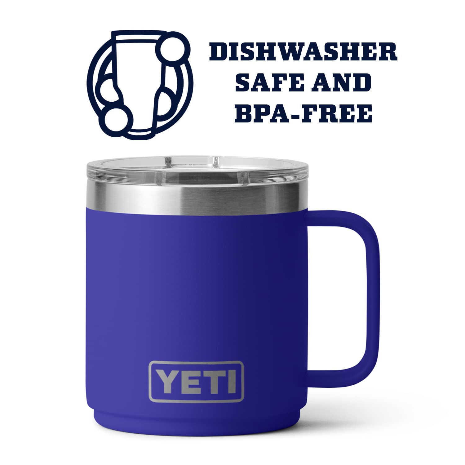 YETI Rambler 10 oz Stackable Mug - Vacuum Insulated Stainless Steel, Offshore Blue, Model 21071500971