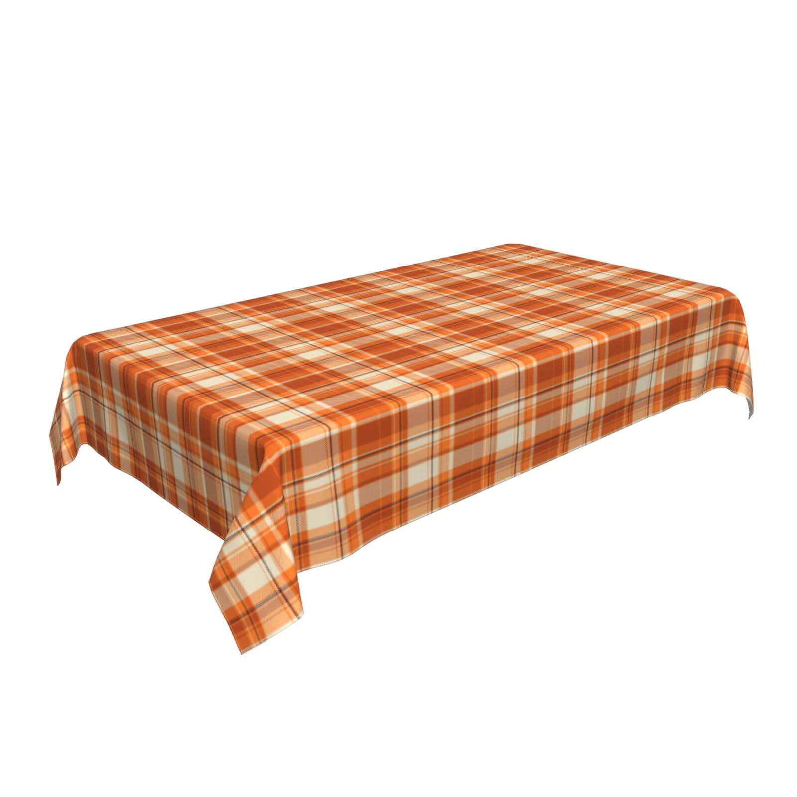 BETGINY Fall Tablecloth 60 x 120 Inch Rectangle Autumn Thanksgiving Plaid Table Cloth Wrinkle Resistant Rustic Tablecloth for Ho