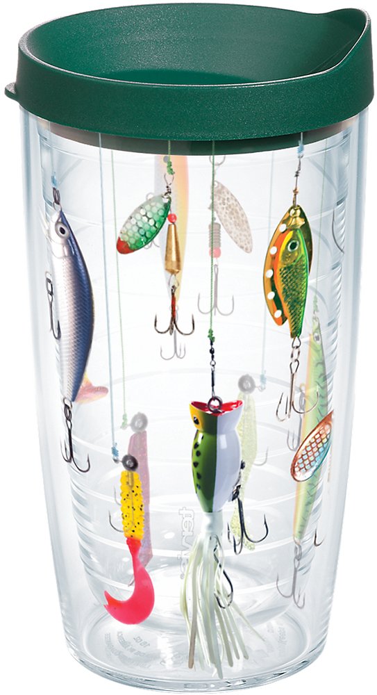 Tervis Fishing Lures Made In Usa Double Walled Insulated Tumbler Travel Cup Keeps Drinks Cold & Hot, 16Oz, Classic