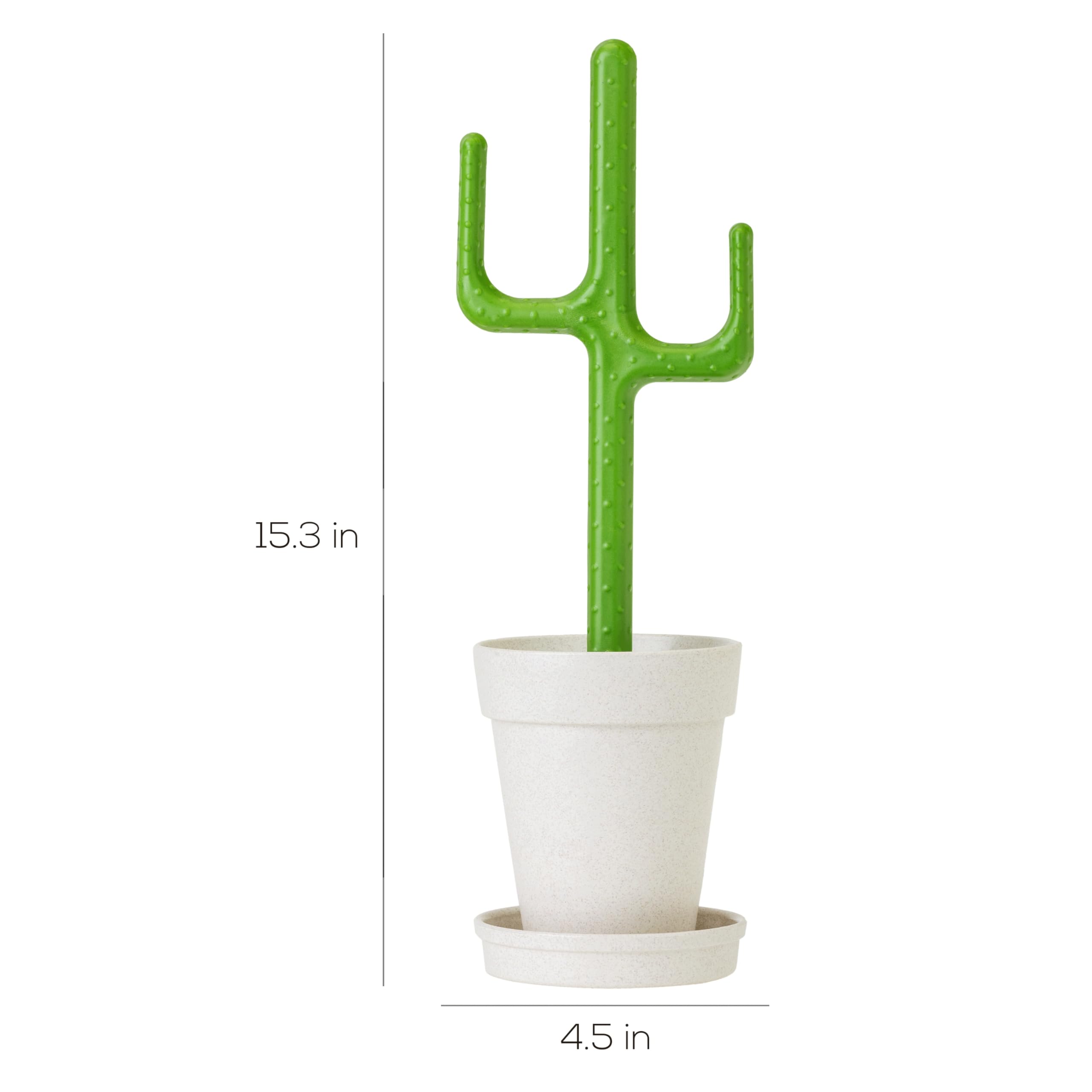 Vigar Cactus Toilet Brush Set, Eco-Friendly Cleaning Brush With Cactus-Shaped Handle, Planter Base With Saucer