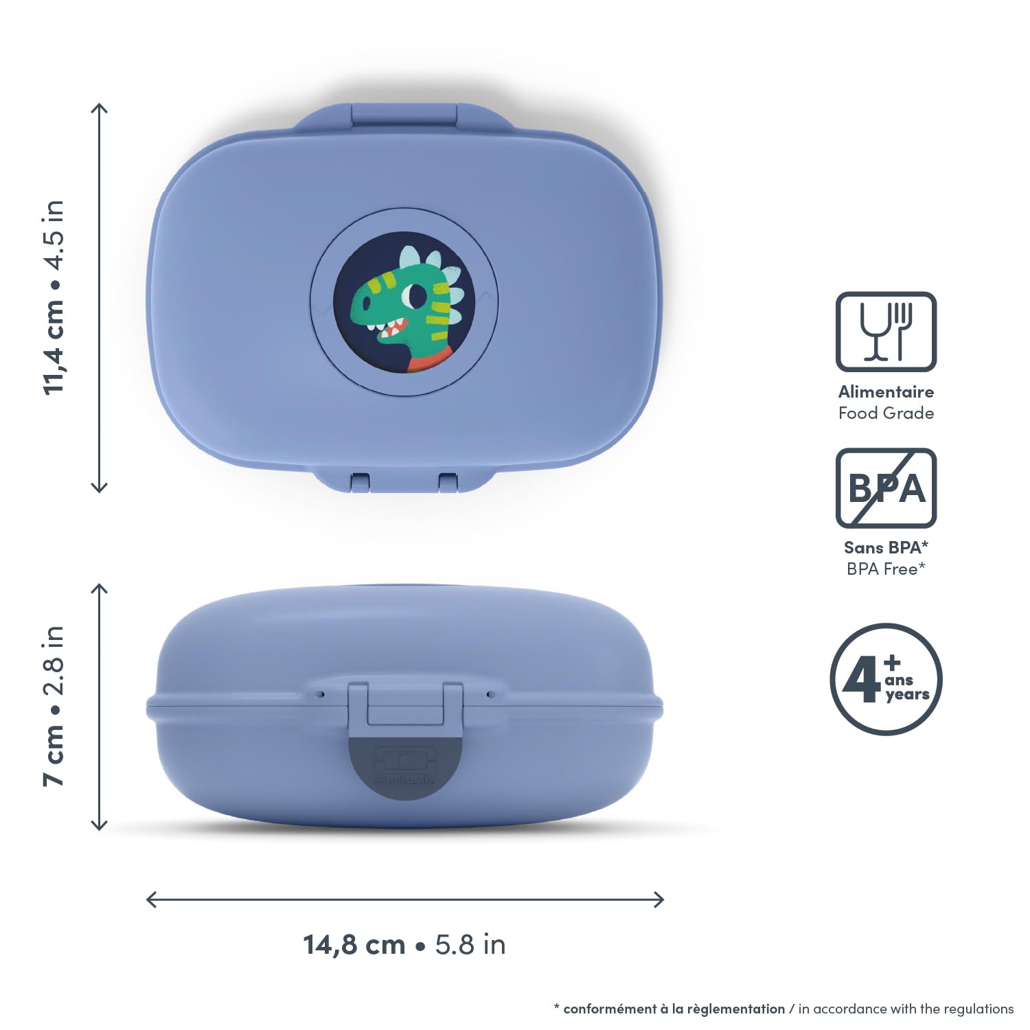 Monbento - Snack Box Mb Gram Infinity - Snack Box For Boys & Girls - Ideal For Lunches Or Snacks - Bpa Free - Food Grade Safe -