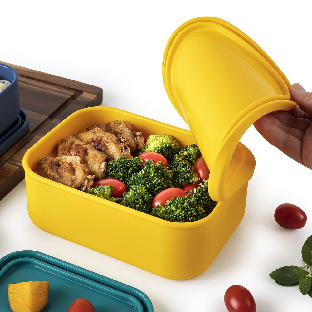 Fengchen Silicone Food Storage Containers Set 4 Kinds Of Different Sizes And Colors Silicone Containers With Lids Silicone Meal