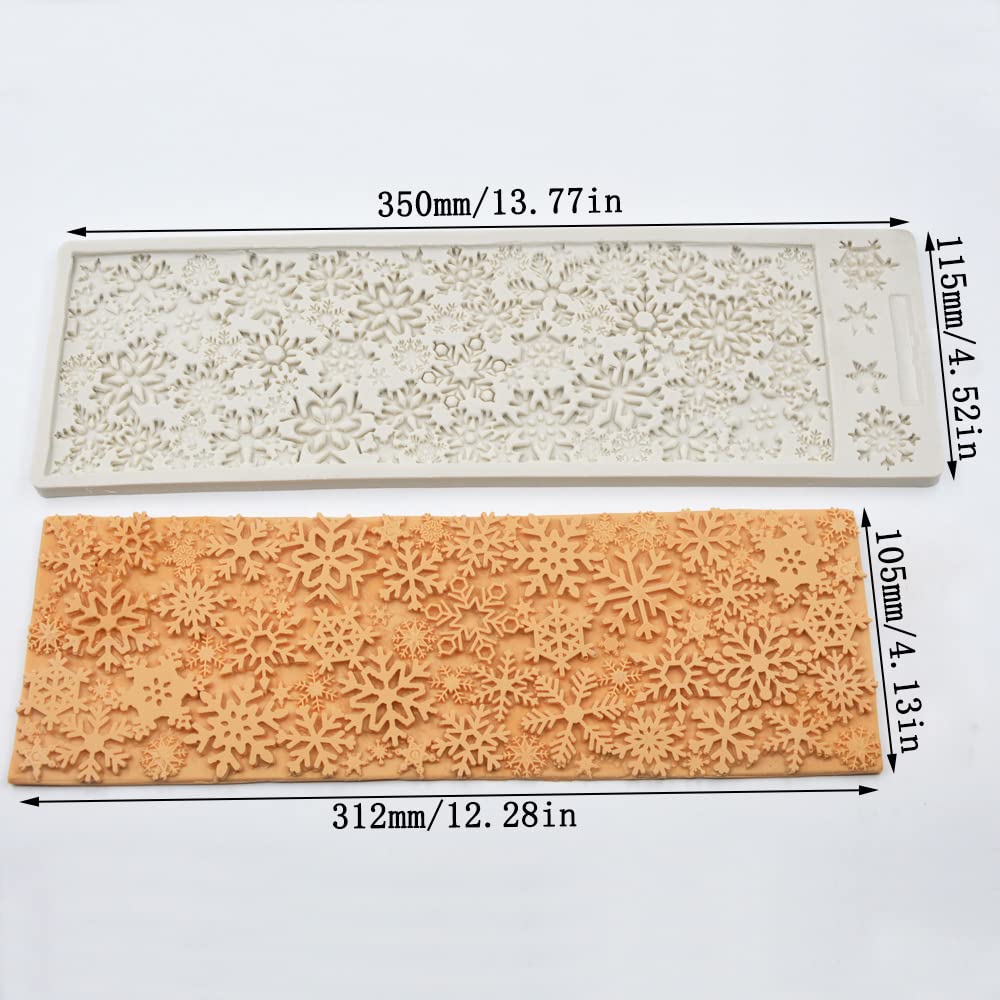 Cestony 3D Snowflake Embossing Mat Silicone Molds For Diy Cake Fondant Biscuit Cookies Soap Sugar Pudding Chocolate Hard Candies