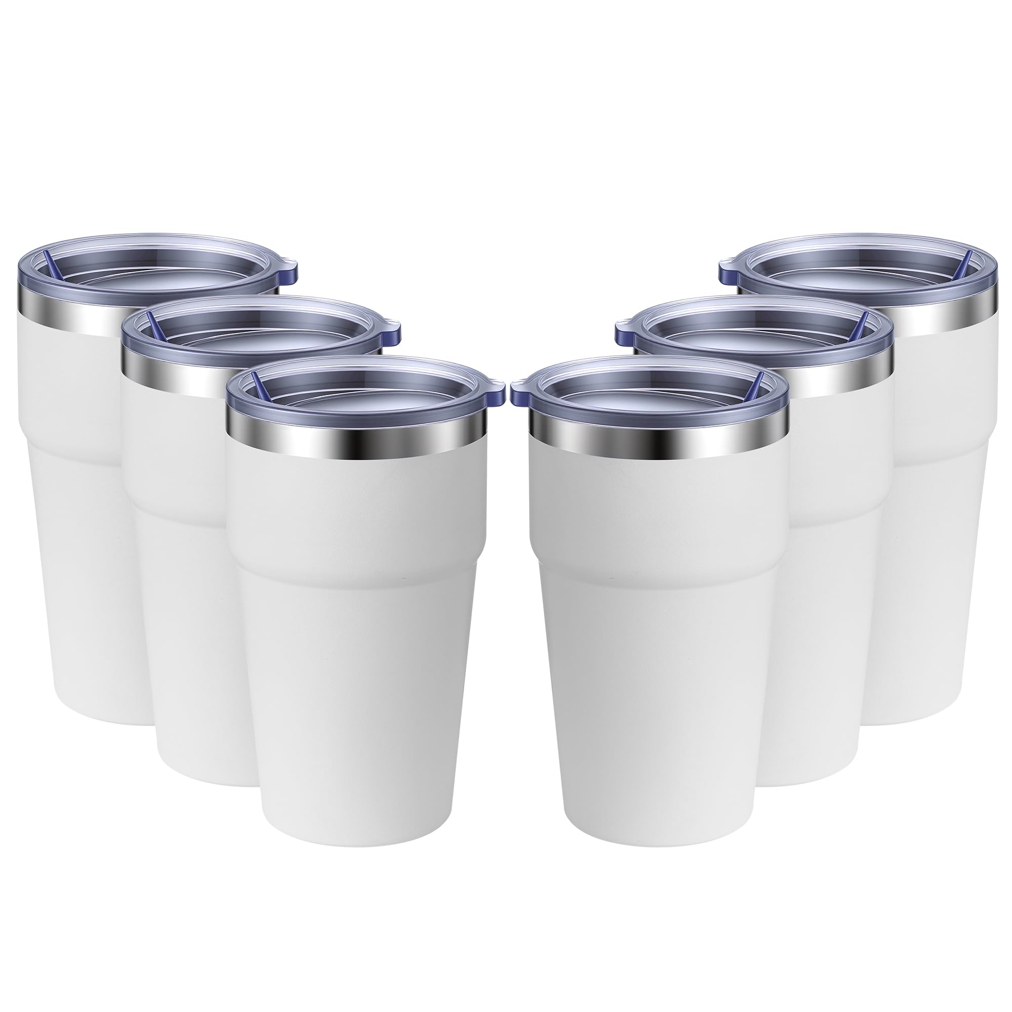 MEWAY 16oz Tumbler Double Wall Vacuum Insulated Travel Mug Bulk, Stainless Steel Tumblers with Lid, Powder Coated Coffee Cups fo