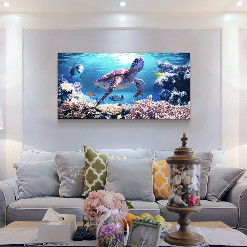 Canvas Wall Art For Living Room Large Size Family Wall Decorations For Bedroom Modern Bathroom Wall Decor Paintings Sea Turtles