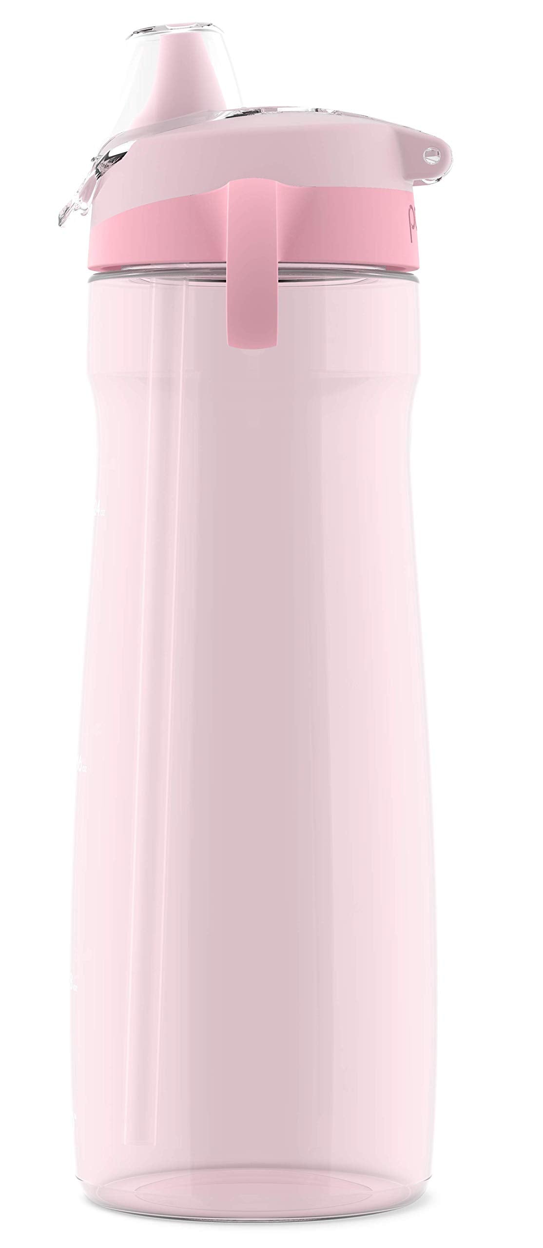 Pogo Bpa-Free Tritan Plastic Water Bottle With Soft Straw, 32 Oz, Pink Satin