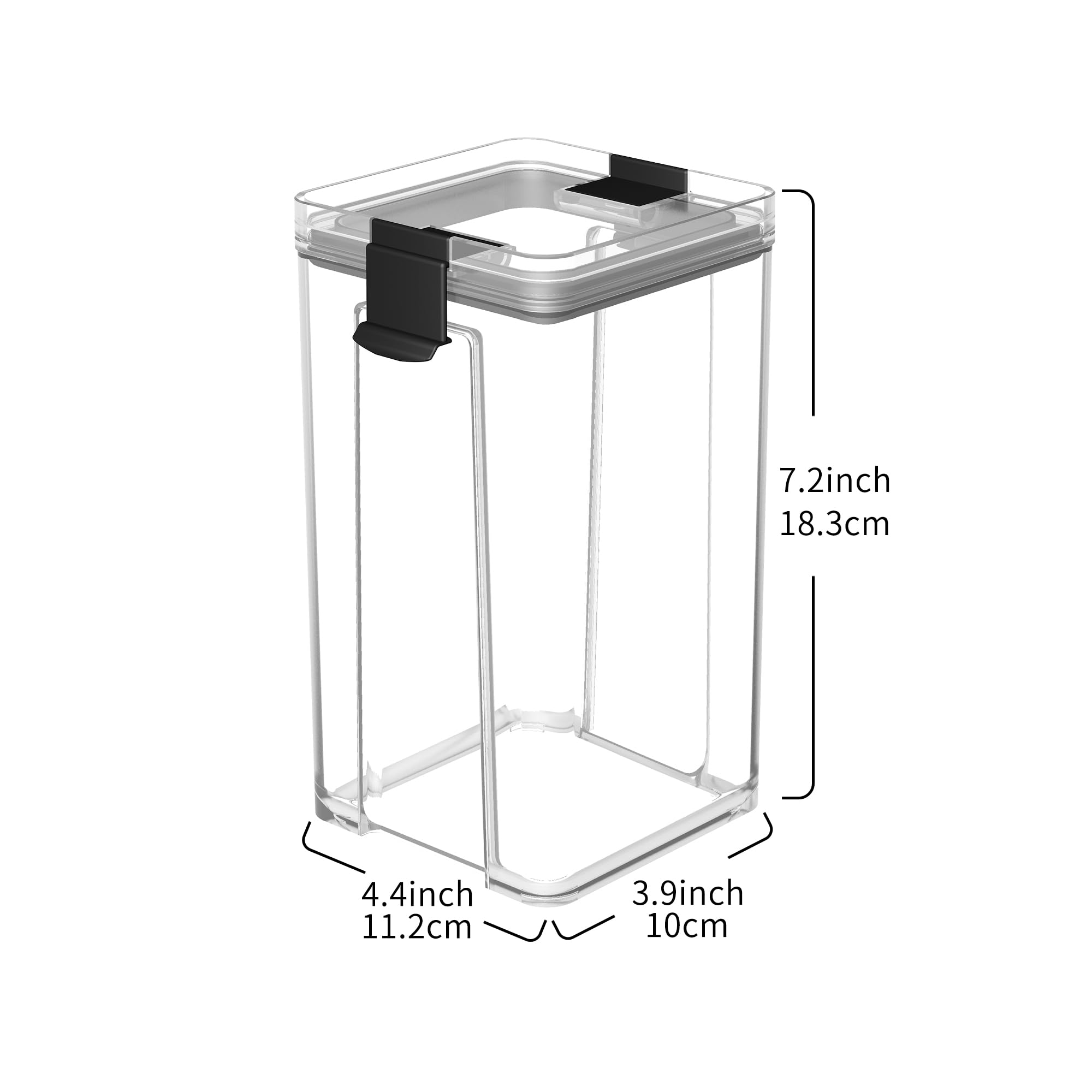 Cetomo 8.6Cup Sealed Food Storage Container, Fridge Organizer Bins With Clips For Kitchen, Freezable Airtight Leak-Proof Stackab