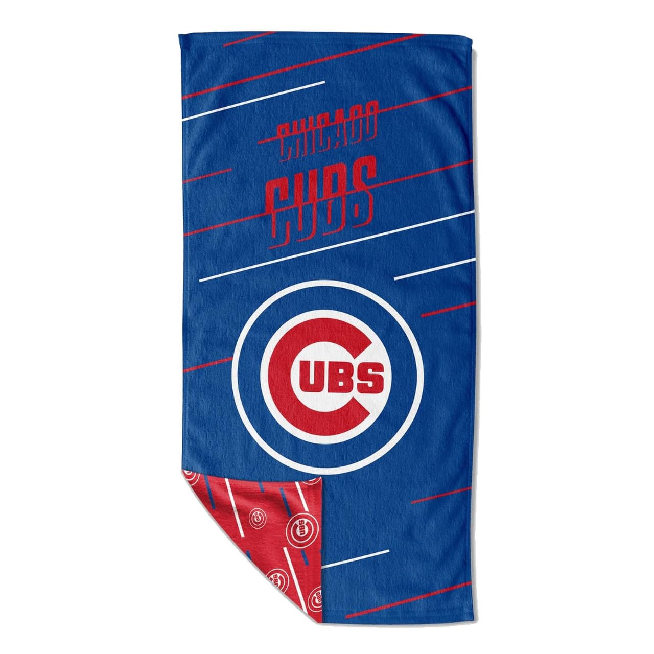 NORTHWEST MLB Splitter Double-Sided Quick Dry Microfiber Beach Towel 64 x 32 with Mesh Travel Bag (Chicago Cubs)