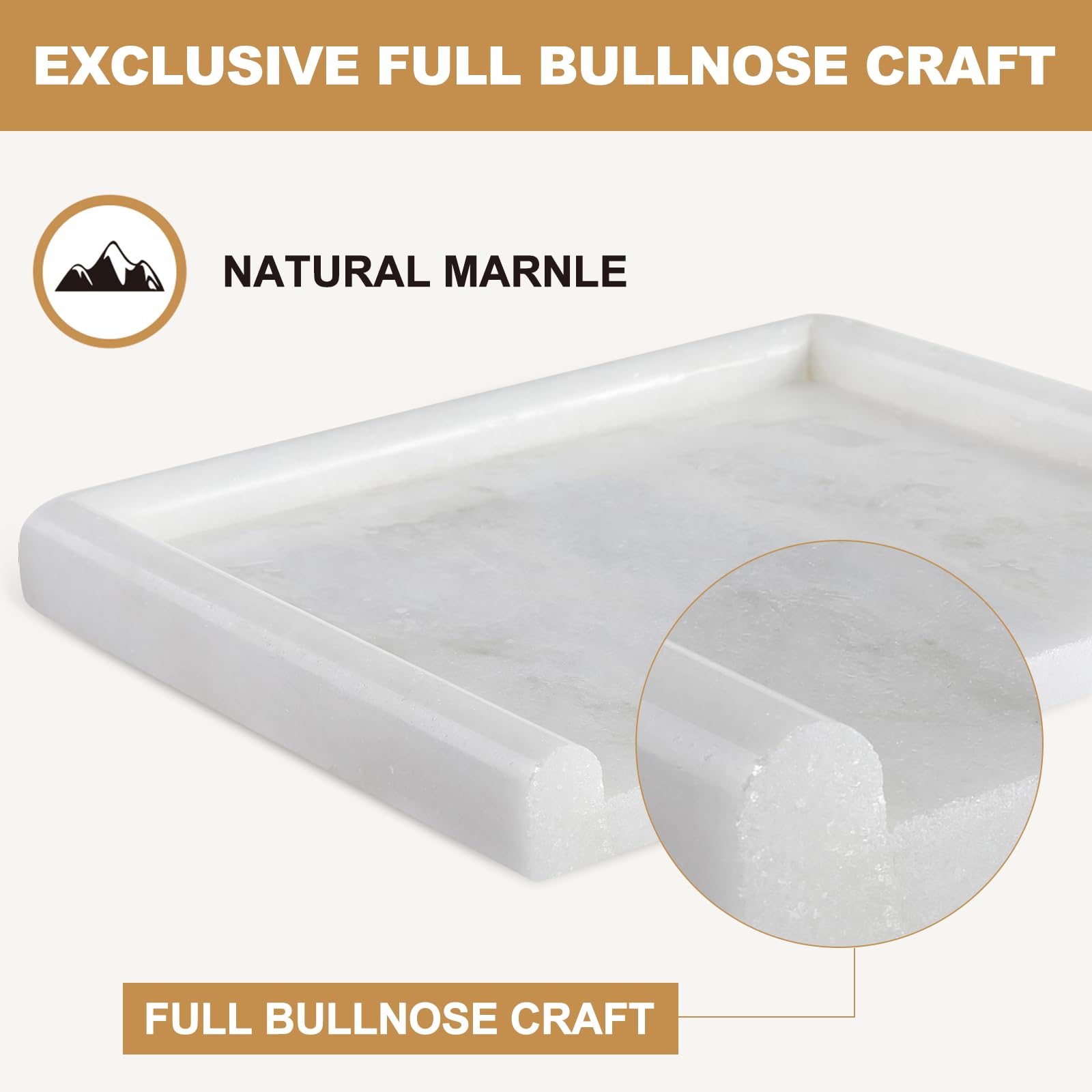 Koville African Natural Marble Tray, 12''X7'' Coffee Table Vanity Tray/Decorative Tray For Jewerly, Watch, Perfume Candle Tray F