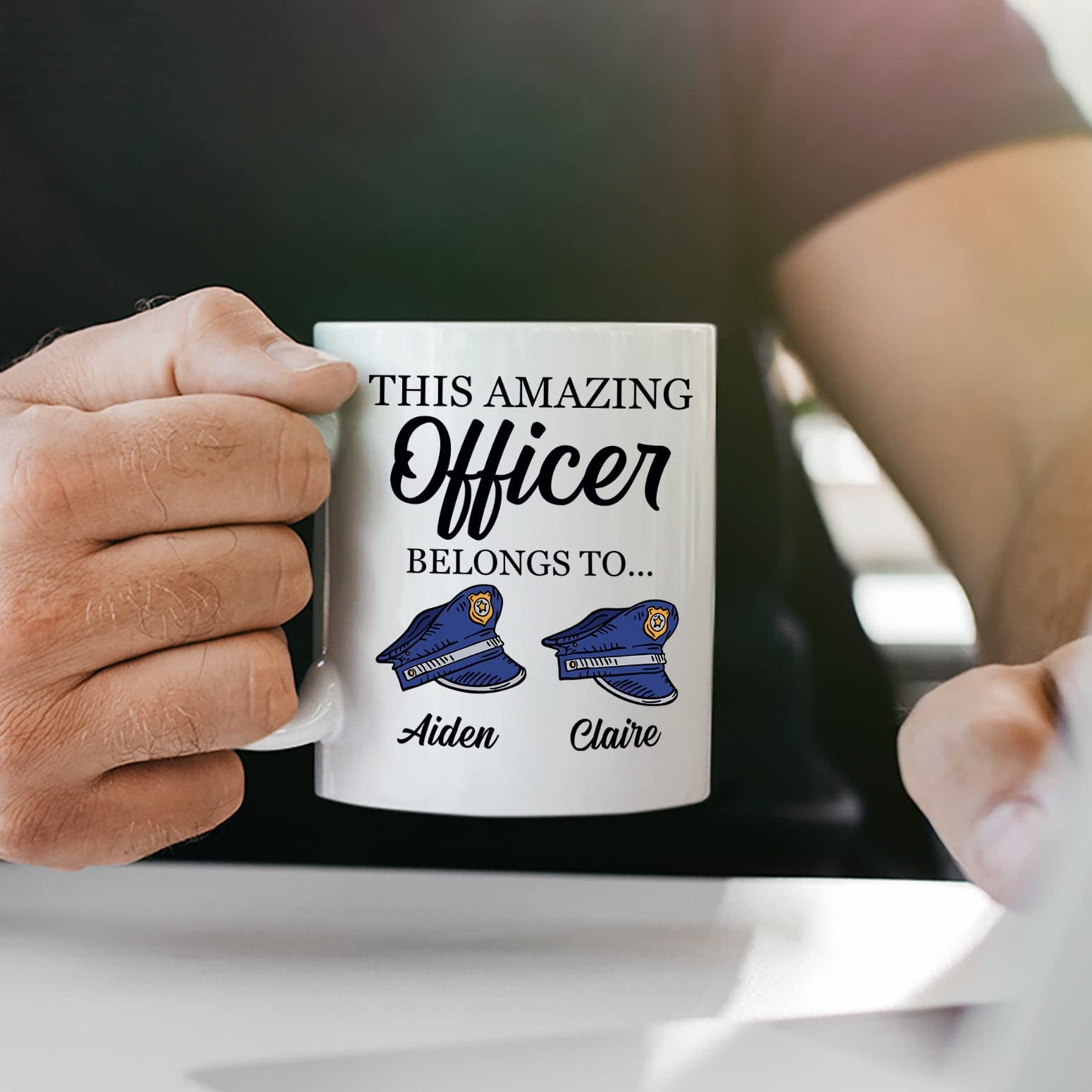 Custom Police Officer Mug, Personalized Law Enforcement Gifts, This Amazing Officer Belongs To Mug, Police Mug, Policeman Mug, G