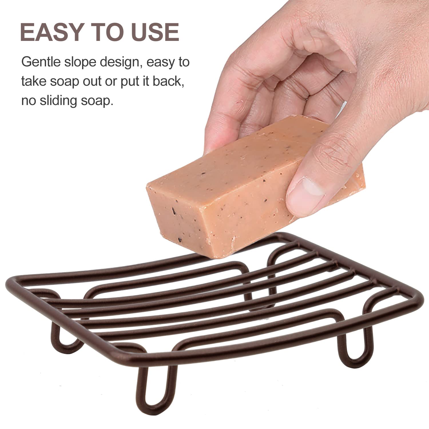 Guukar Bar Soap Dish Holder For Shower Bathroom Stainless Steel Rust Proof Self Draining, Bronze-1 Pack