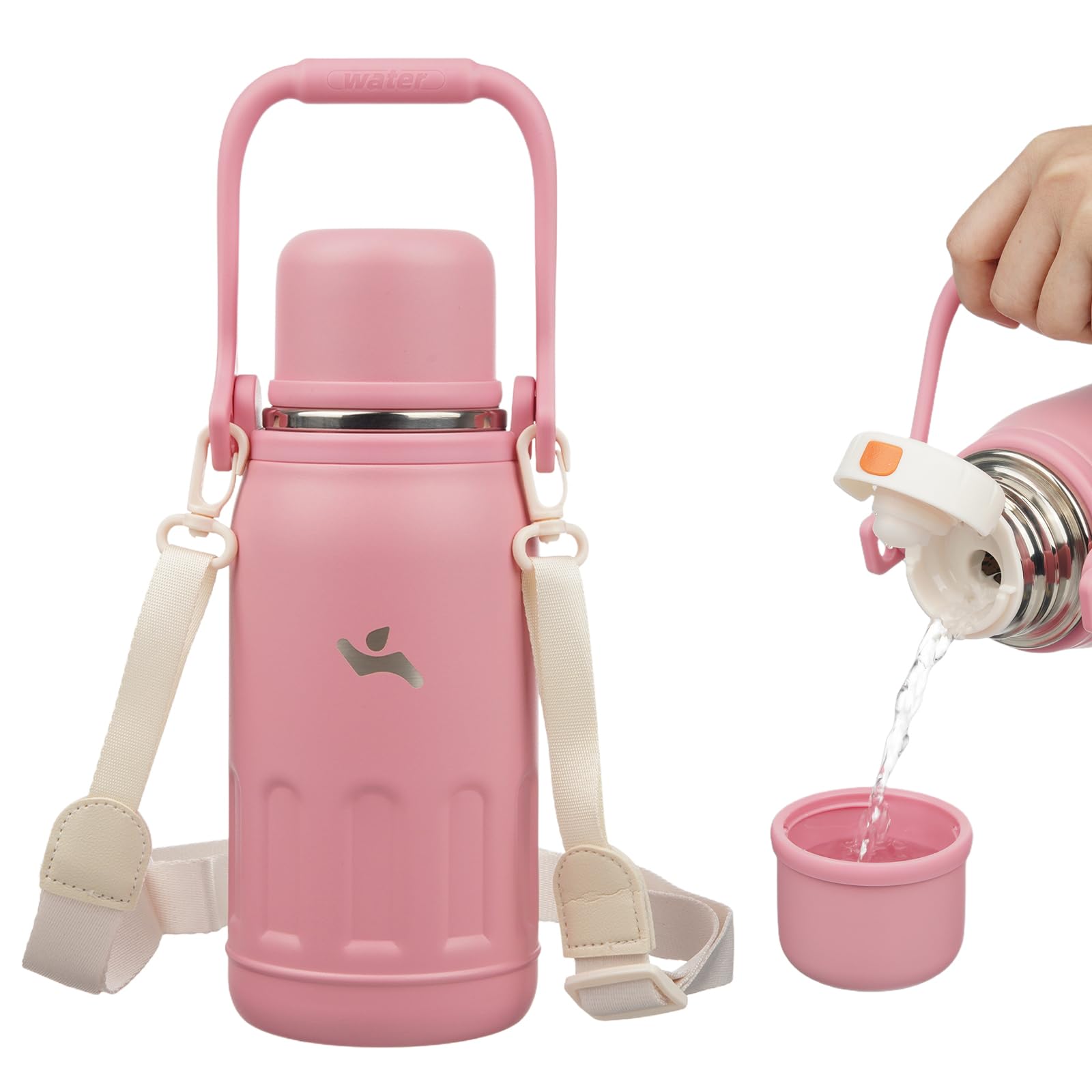 Konokyo 27oz Thermos for Cold Drinks, Insulated Water Bottle, Pink