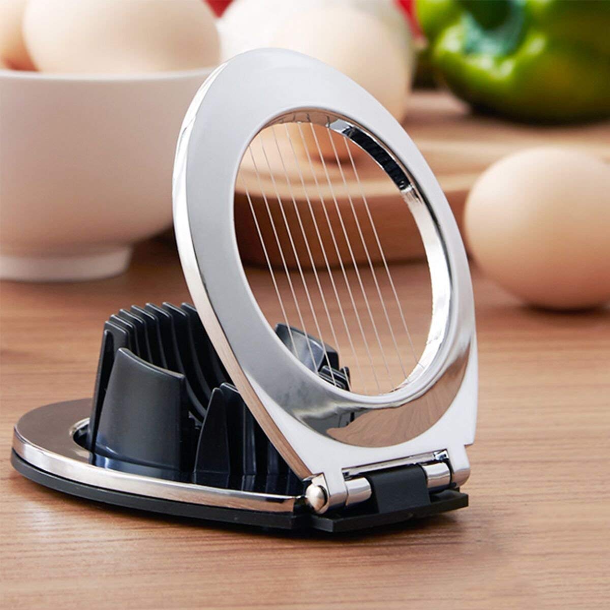 Egg Slicer, Egg Cutter For Boiled Eggs -Stainless Steel Wire With 3 Slicing Styles