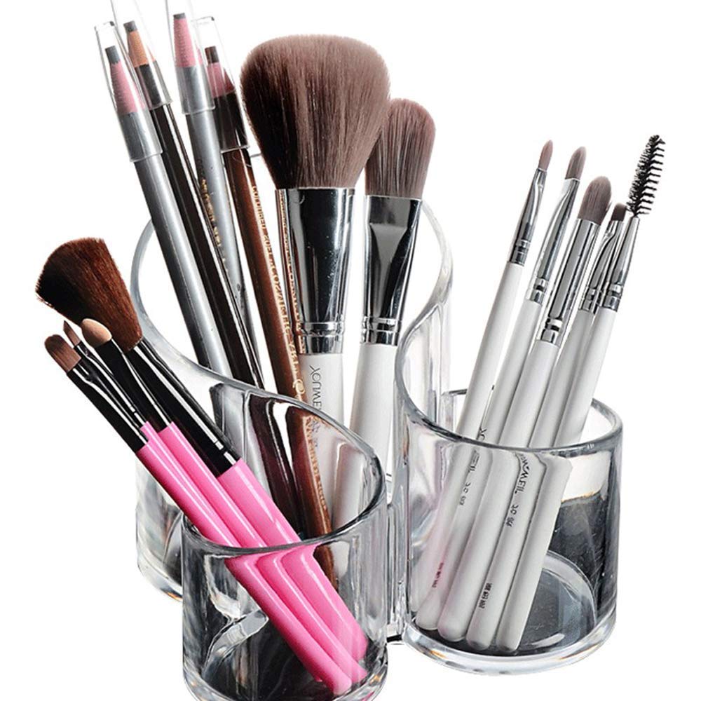 Jaravik Acrylic Cosmetic Organizer Makeup Brush Holder Acrylic Makeup Brush Nail Polish Lipstick Eyeliner Comb Beauty Storage De