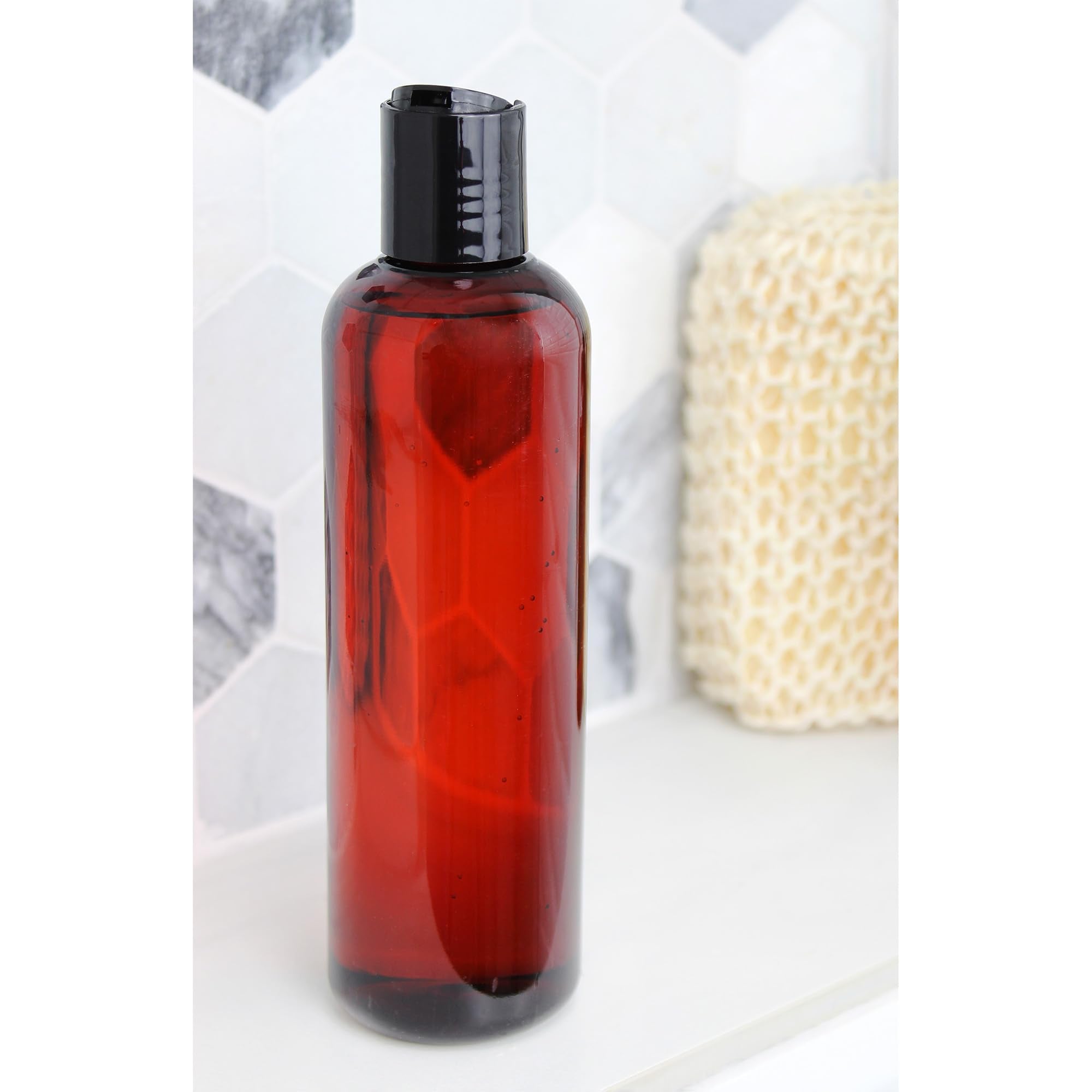 Cornucopia Brands 8Oz Empty Plastic Bottles With Disc Top Flip Cap (6 Pack); Bpa-Free Containers For Shampoo, Lotions, Liquid Bo