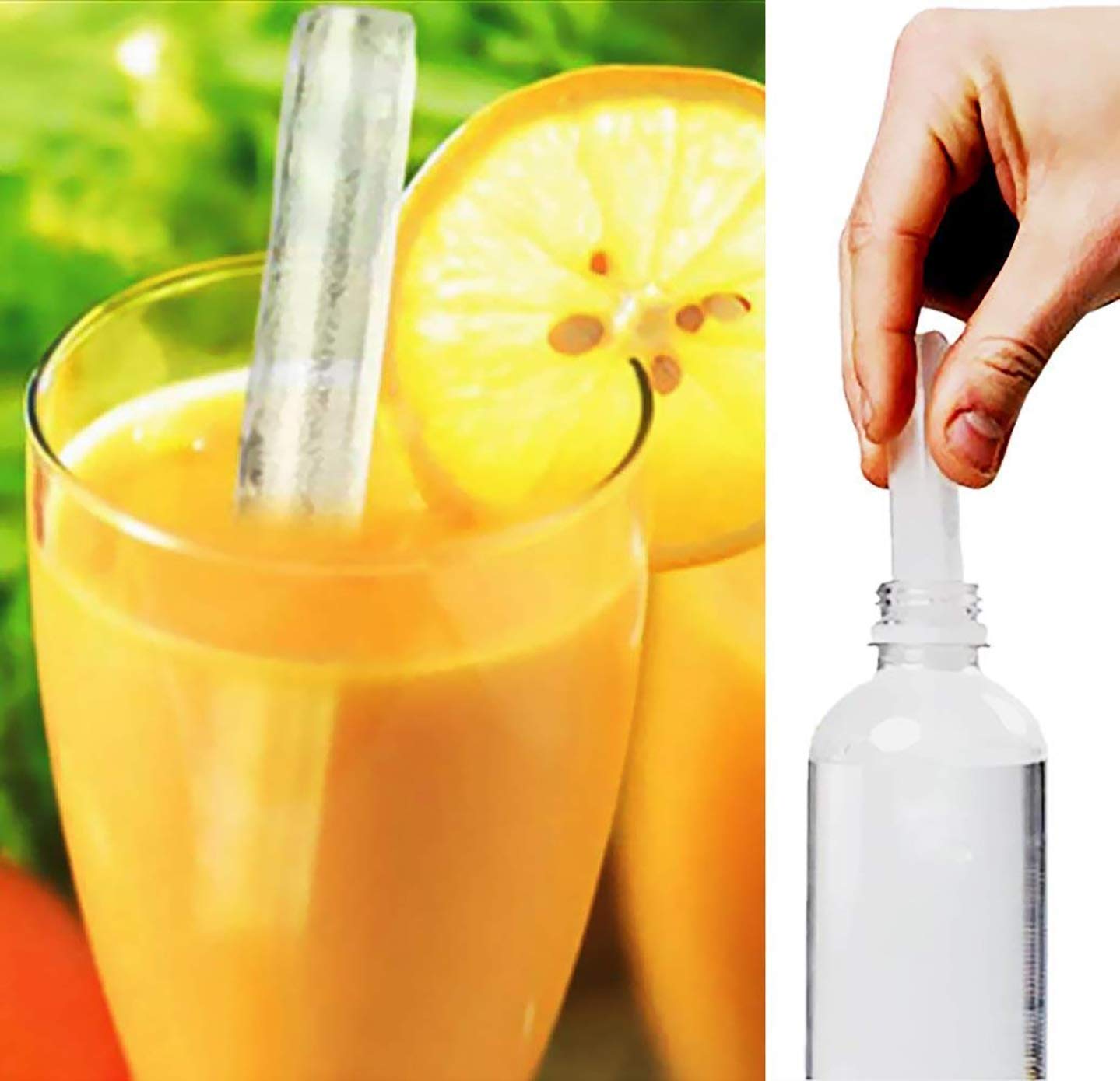 Puthak Water Bottle Long Stick Ice Cube Trays With Easy Push Pop Out Narrow Ice Stick Cubes Assorted Color Silicone Bottom Ice S