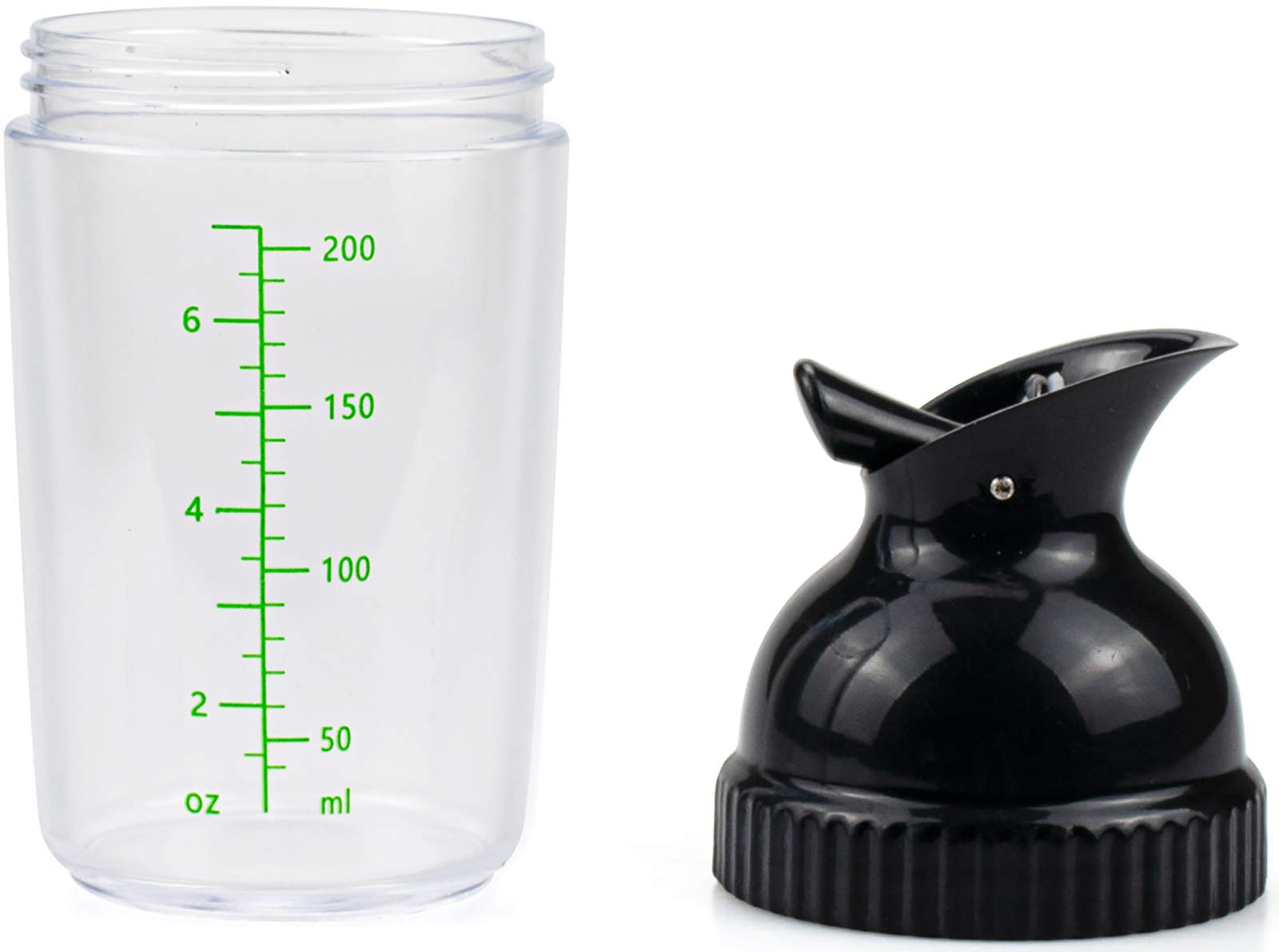 Nicunom 3 Pack Salad Dressing Shaker, 7 Oz Good Grips Dressing Mixer Shaker Bottles, Black & White & Green