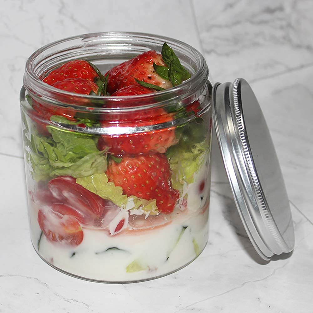 Bpfy 6 Pack 16 Oz Glass Jars With Lids, 8 Chalk Labels, 1 Pen, Food Storage Jars, Glass Kitchen Canisters Cabinet, Pantry Organi