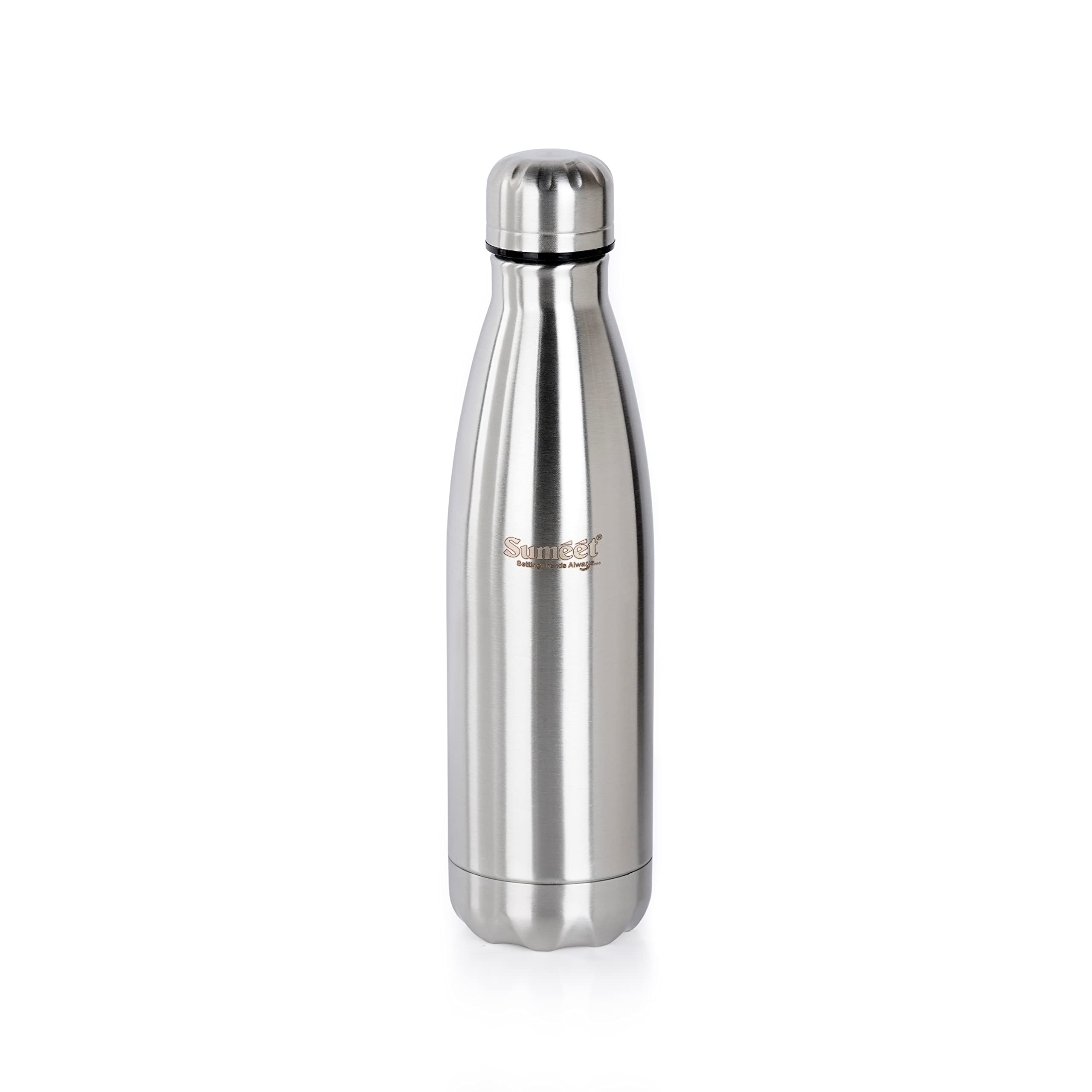 Sumeet Thermo1000 Stainless Steel 24 Hours Hot & Cold Isi Certified Double Walled Leak Proof Vacuum Flask Water Bottle For Office School College Gym Picnic Home Trekking- 1000Ml  Silver 2Pc