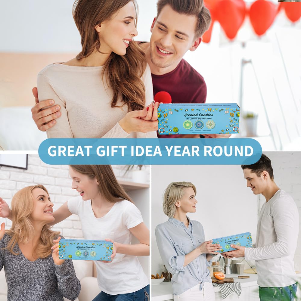 3 Pack Scented Candles Gift Set, 7.5 oz Candles for Home Scented Gifts Set Fresh Natural Soy Candles Gifts for Women for Ideal G