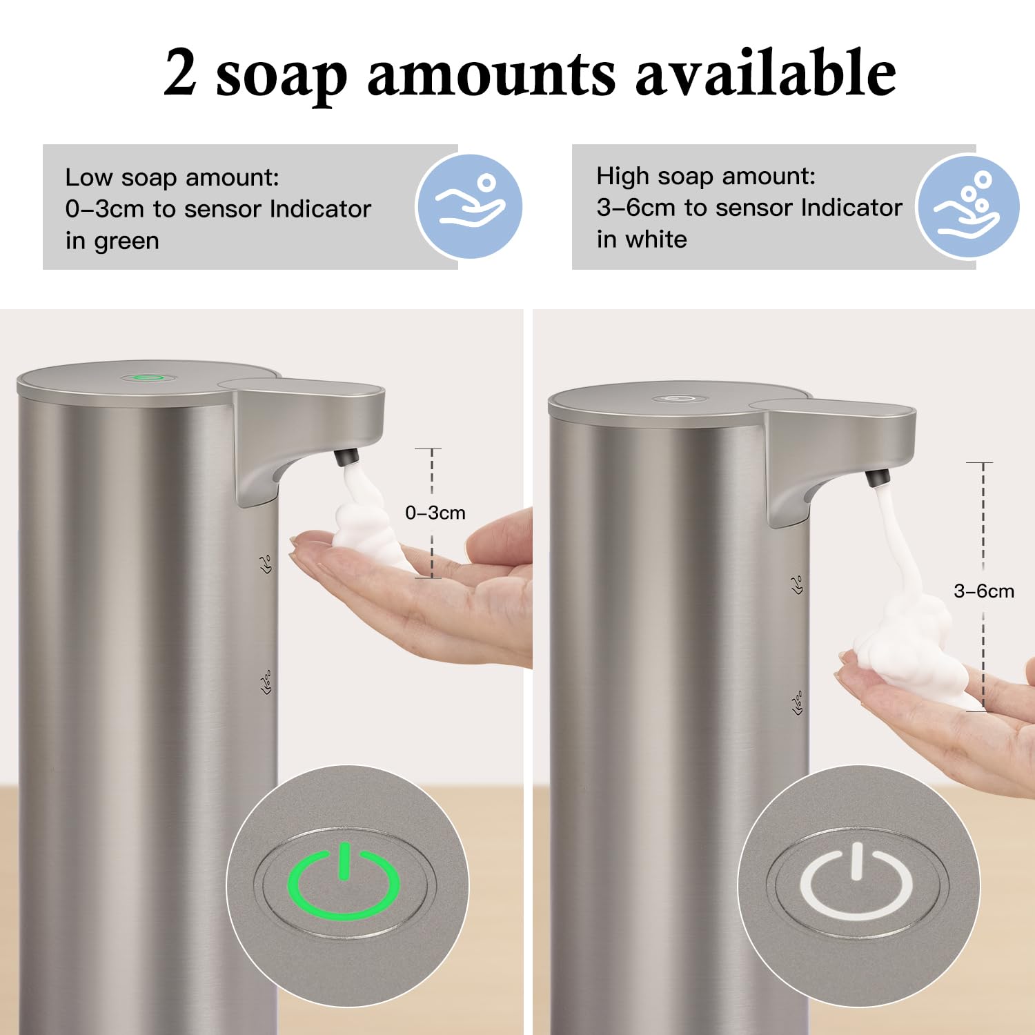 Automatic Foaming Soap Dispenser, Rechargeable Touchless Foam Hand Soap Dispenser For Bathroom, Stainless Steel Soap Pump For Ki