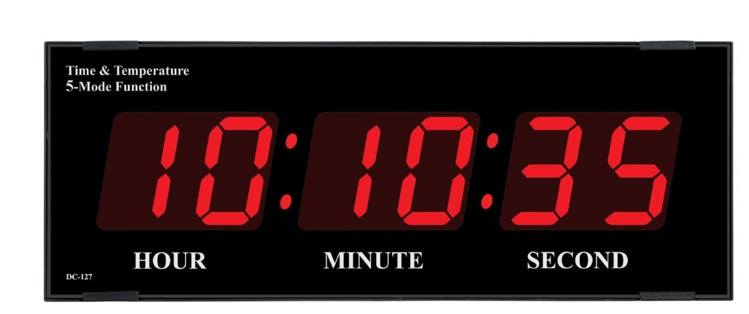 Ajanta Plastic Digital Wall Clock For Home And Office (Green Led_36 X 14 X 3 Cm) (Black/Red)