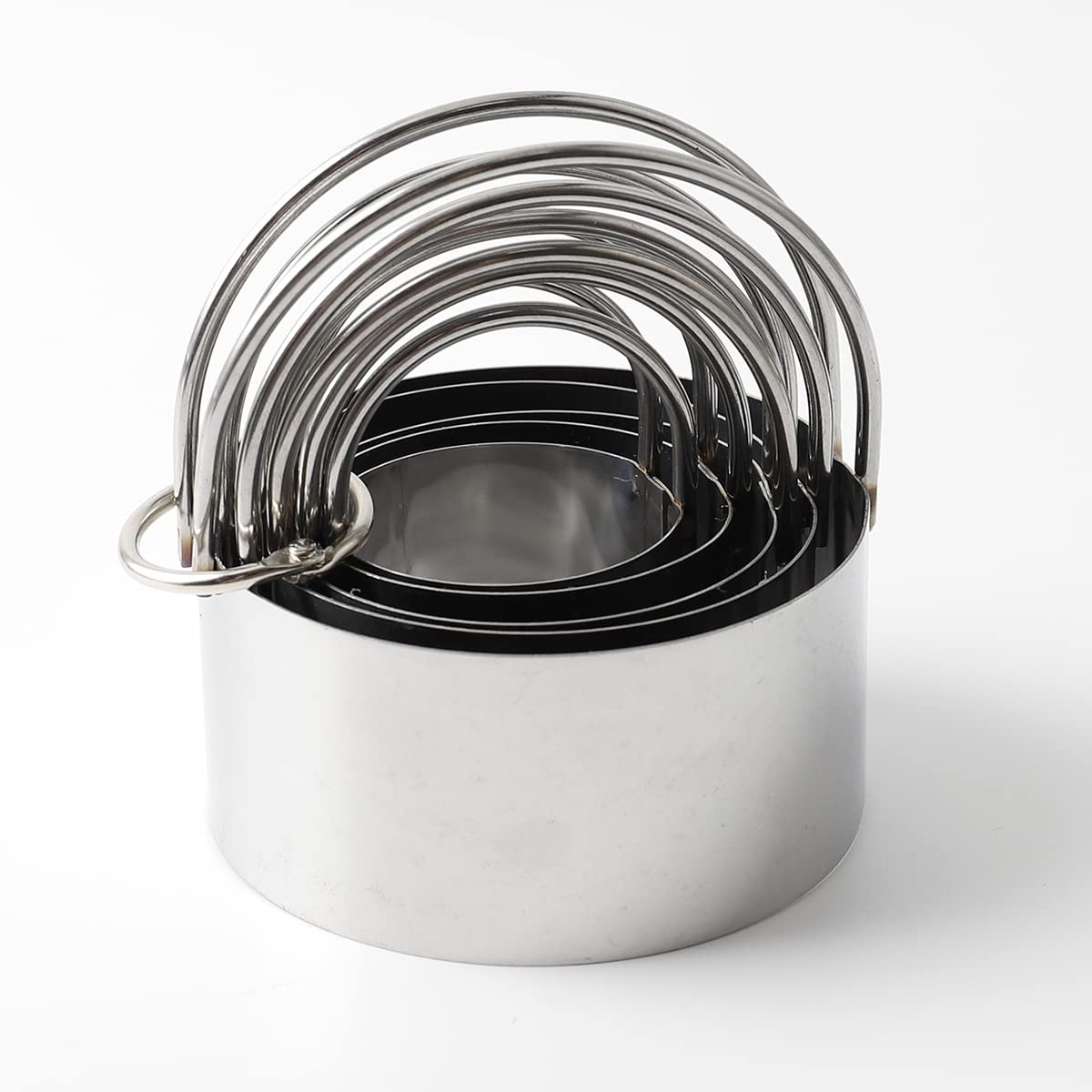 Cookie Cutters Set Of 10, 5 Sizes Round And 5 Sizes Square Stainless Steel Biscuit Cutters With Handles