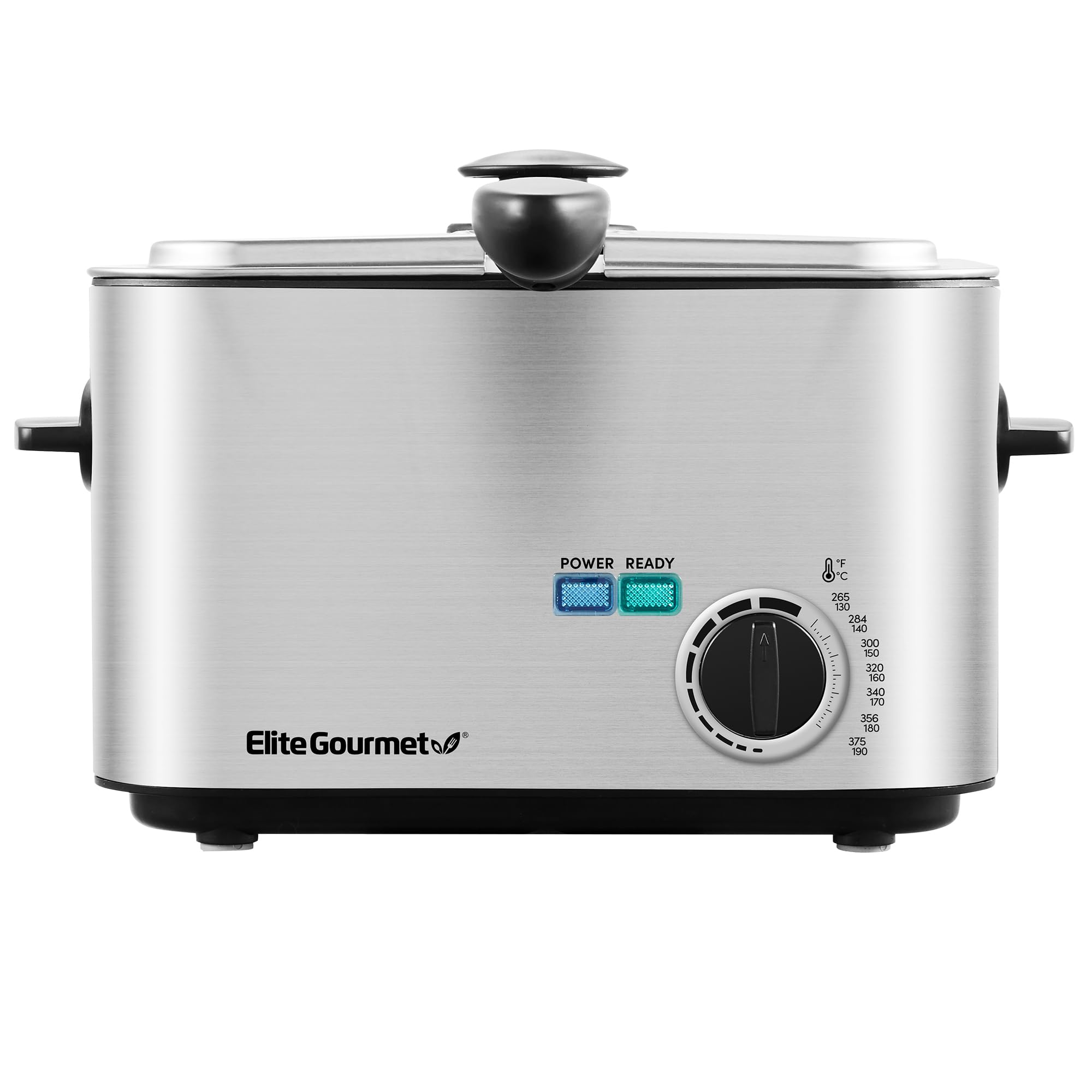 Elite Gourmet Edf1116 Electric 1.2 Qt. / 4.8 Cup Oil Capacity Deep Fryer, Adjustable Temperature, Removable Basket, Lid With Coo