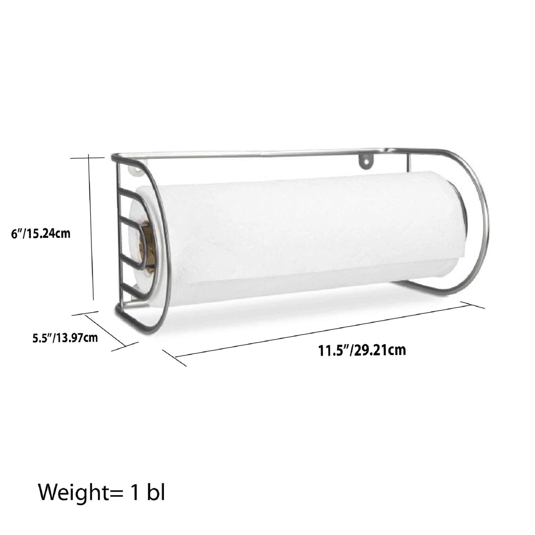Home Basics PH44623 Wall Mounted Paper Towel Holder  Silver