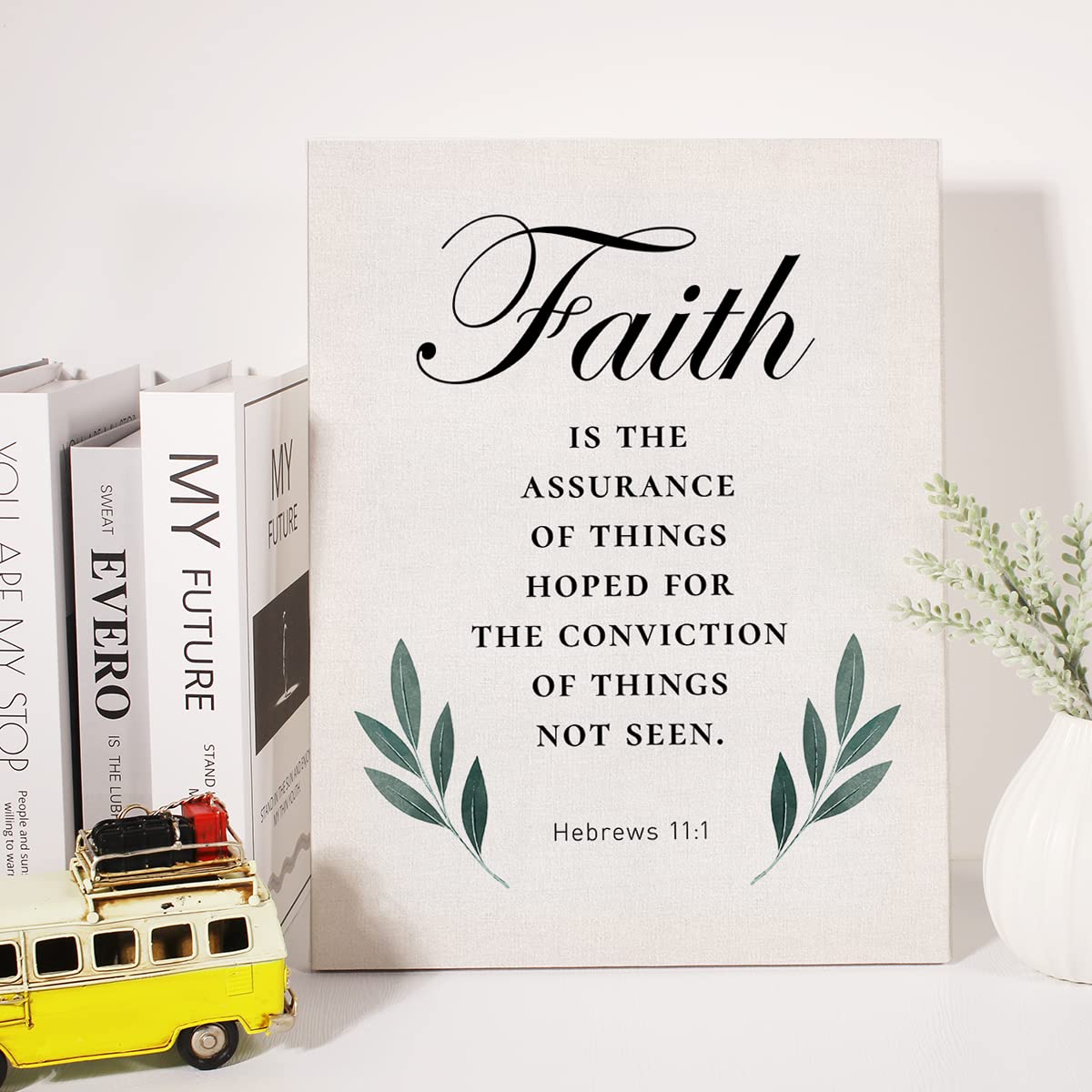 Christian Canvas Wall Art Motivational Faith is Being Sure of What We Hope for Canvas Print Positive Scripture Bible Verse Paint