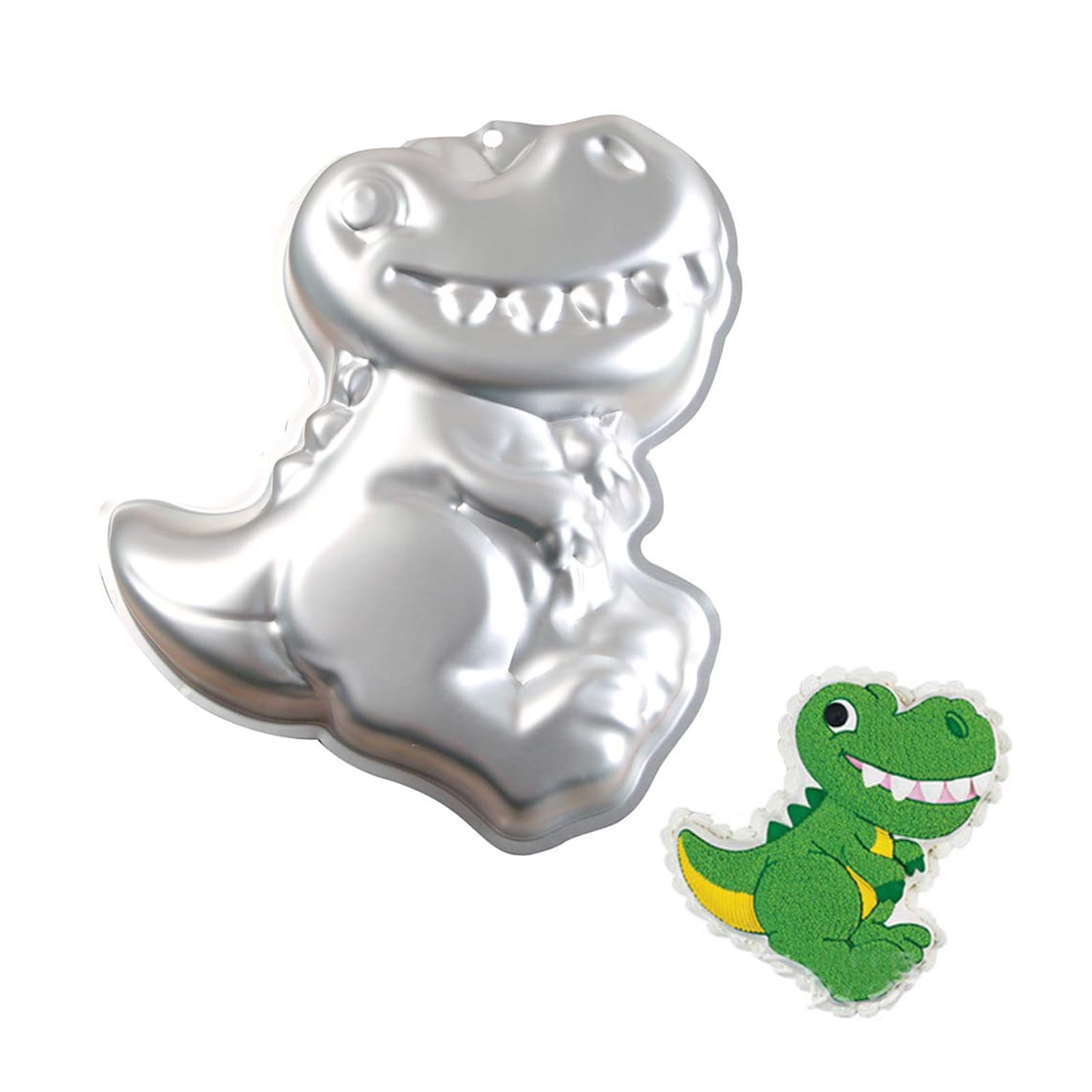 Tinleja Dinosaur Shape Cake Pan, Cake Decorator Preferred Dinosaur Shaped Aluminum 3D Birthday Party Cake Pan, Cake Decorating M