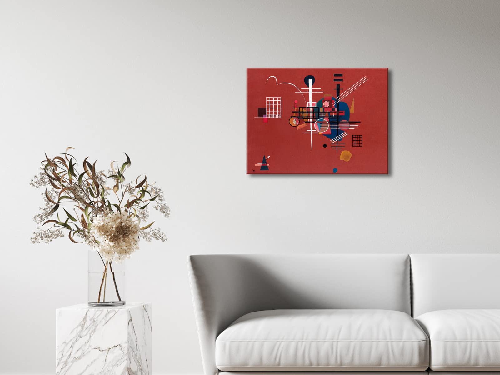Wieco Art Canvas Prints Dull Red,1927 By Wassily Kandinsky Classic Art Reproductions Canvas Wall Art For Home Decoration