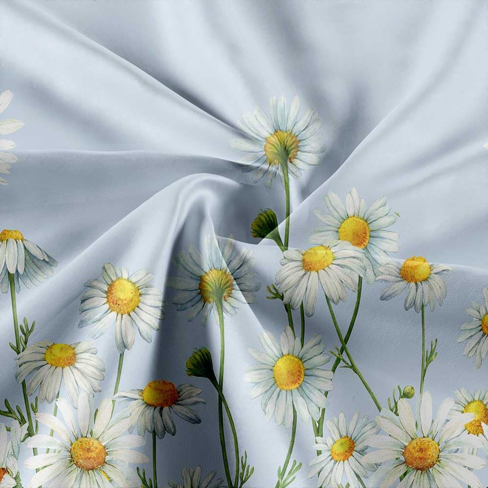 Lacoiime Daisy Shower Curtain, Floral Daisy Shower Curtains Cloth Rustic Farmhouse Shower Curtain Set, Blue Daisy Fabric Bathroo