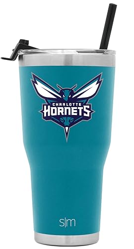 Simple Modern NBA Charlotte Hornets 30oz Tumbler with Flip Lid and Straw Insulated Stainless Steel Travel Mug Classic
