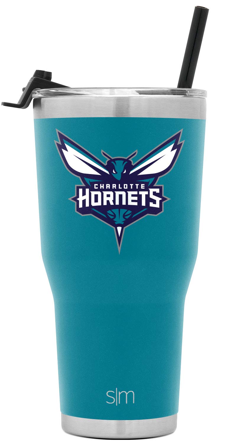Simple Modern NBA Charlotte Hornets 30oz Tumbler with Flip Lid and Straw Insulated Stainless Steel Travel Mug Classic