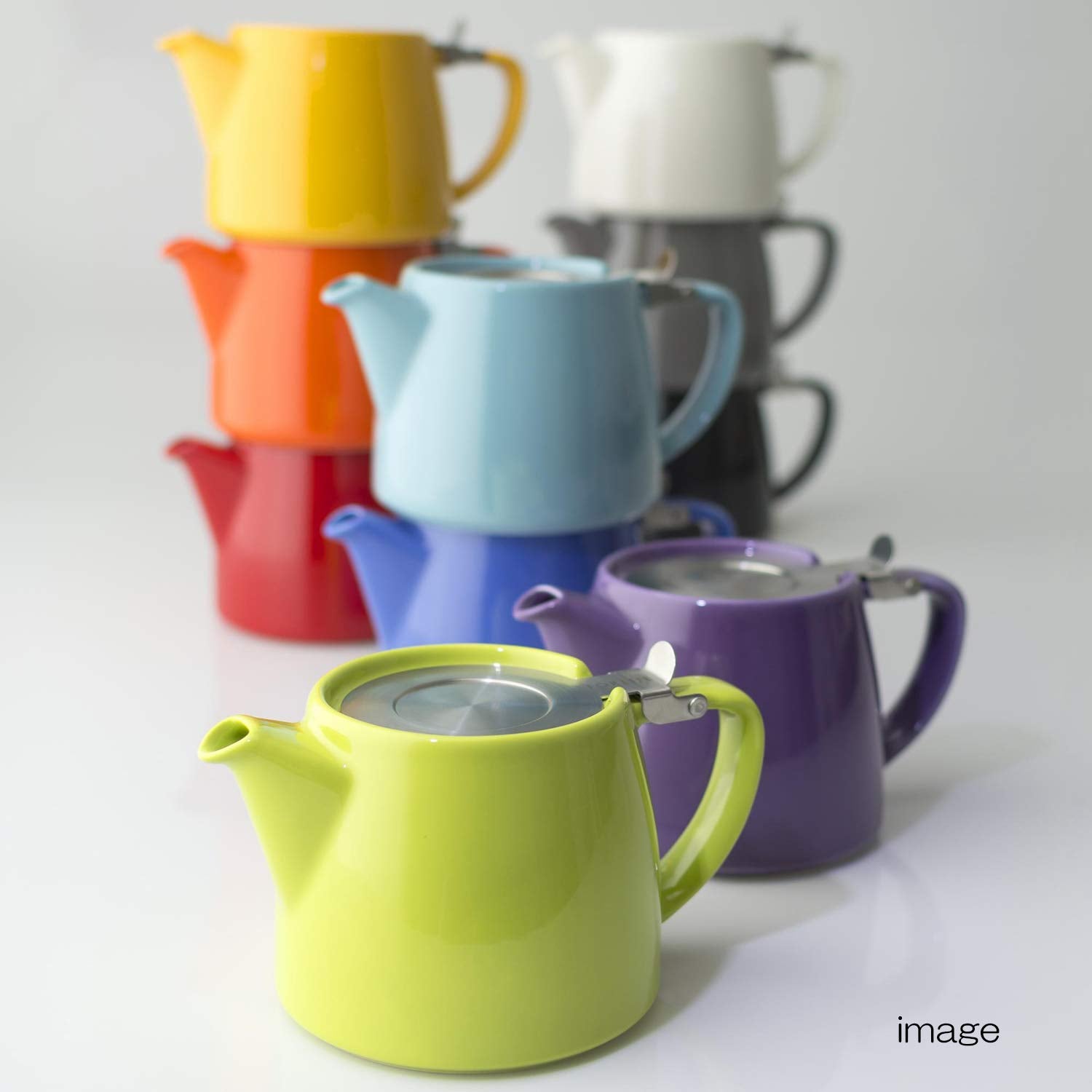 Forlife Stump Teapot With Sls Lid And Infuser, 18-Ounce, Red