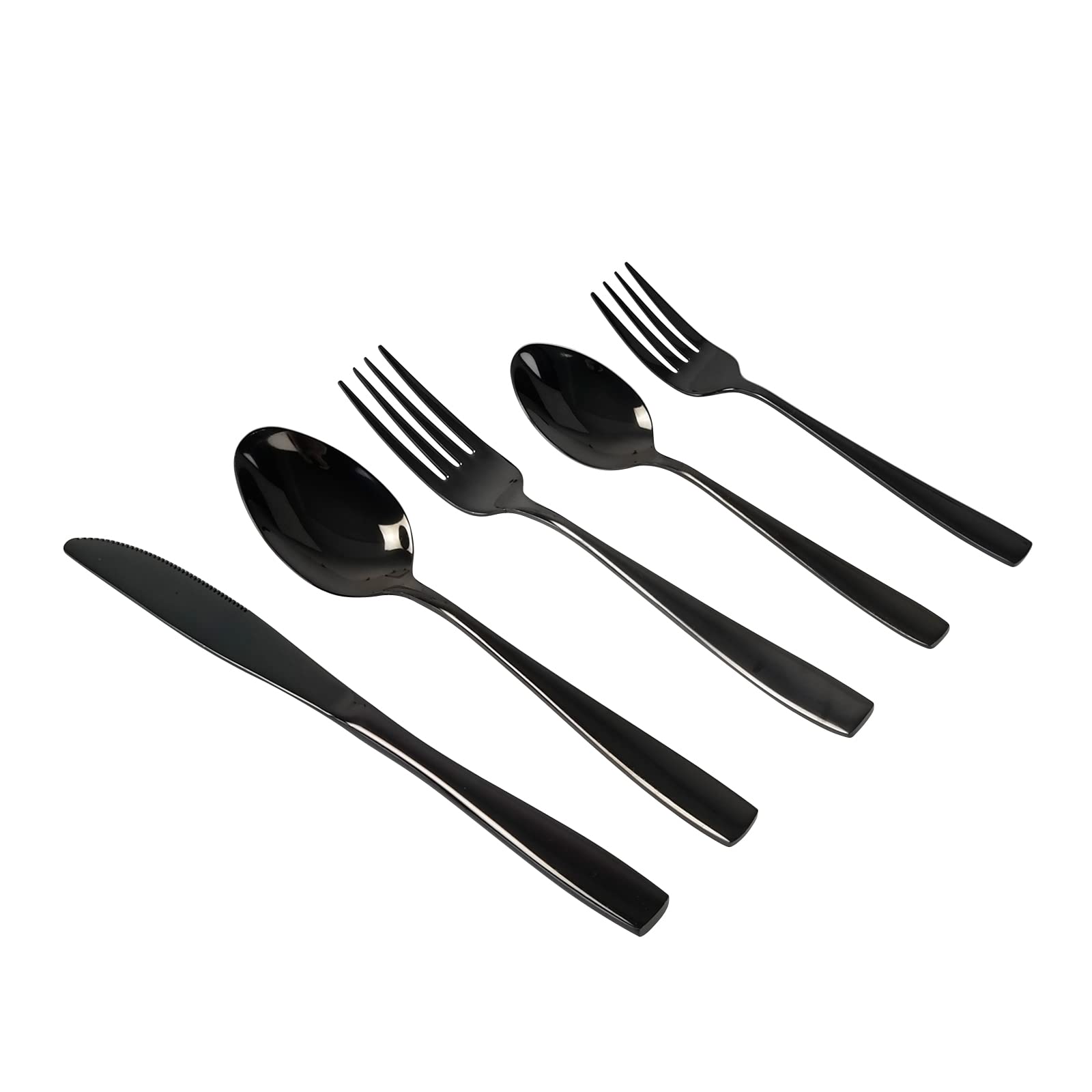 Uumitty Black Flatware Set, 60-Piece Stainless Steel Silverware Cutlery Set For 12