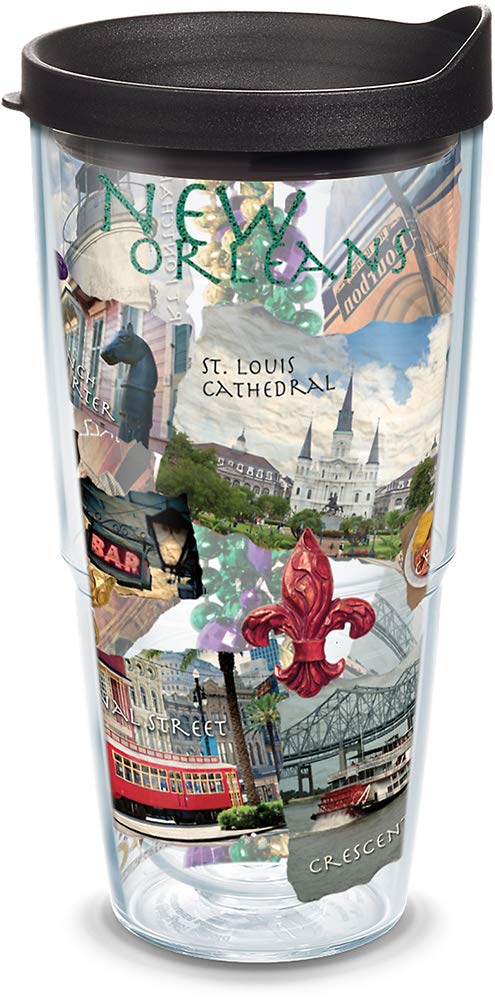 Tervis Made in USA Double Walled New Orleans Insulated Tumbler Cup Keeps Drinks Cold & Hot, 24oz, Collage