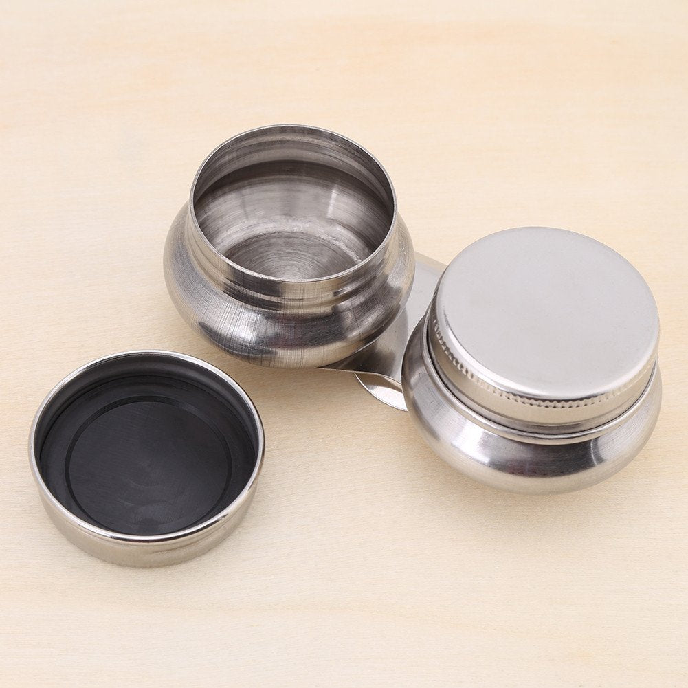 Bordstract Oil Painting Double Cup With Lid, Double Dipper Cup L*H 9.4Cm* 3Cm Lid Diameter 4Cm Bottom Has Sturdy Clip