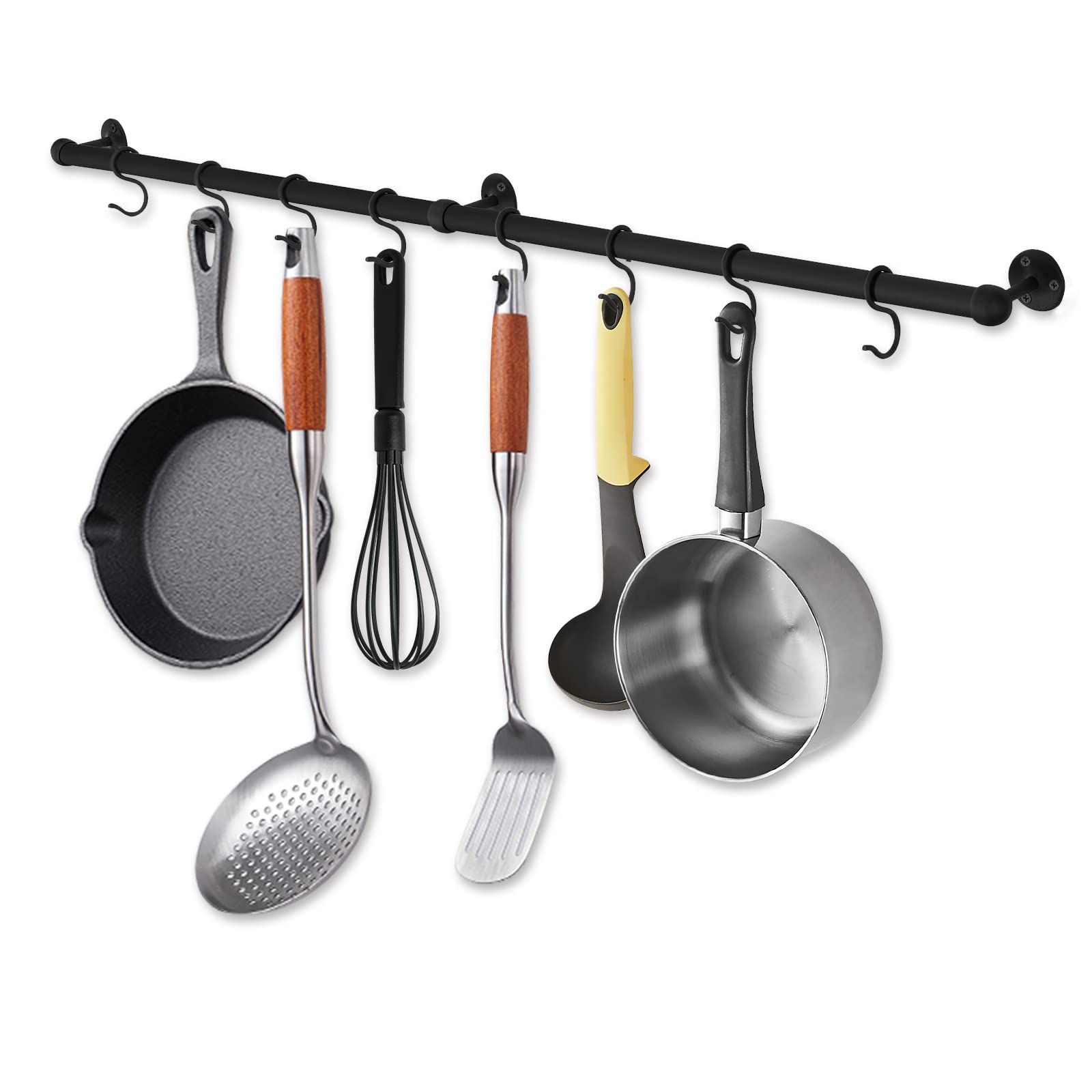 ROTHLEY Hanging Pot Rack Hanger: 39.4 Inch Stainless Steel Pot and Pan Hanger Pot Rack Wall Mounted Hanging Pots and Pans Rack P